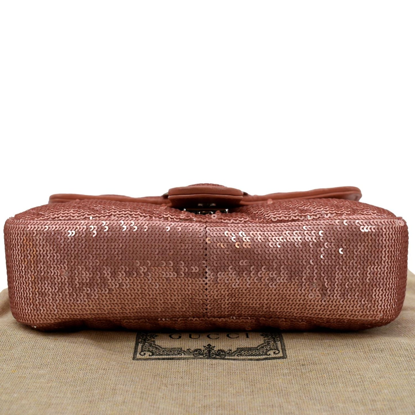 GUCCI GG Mini Marmont Sequin Shoulder Bag Pink 446744
