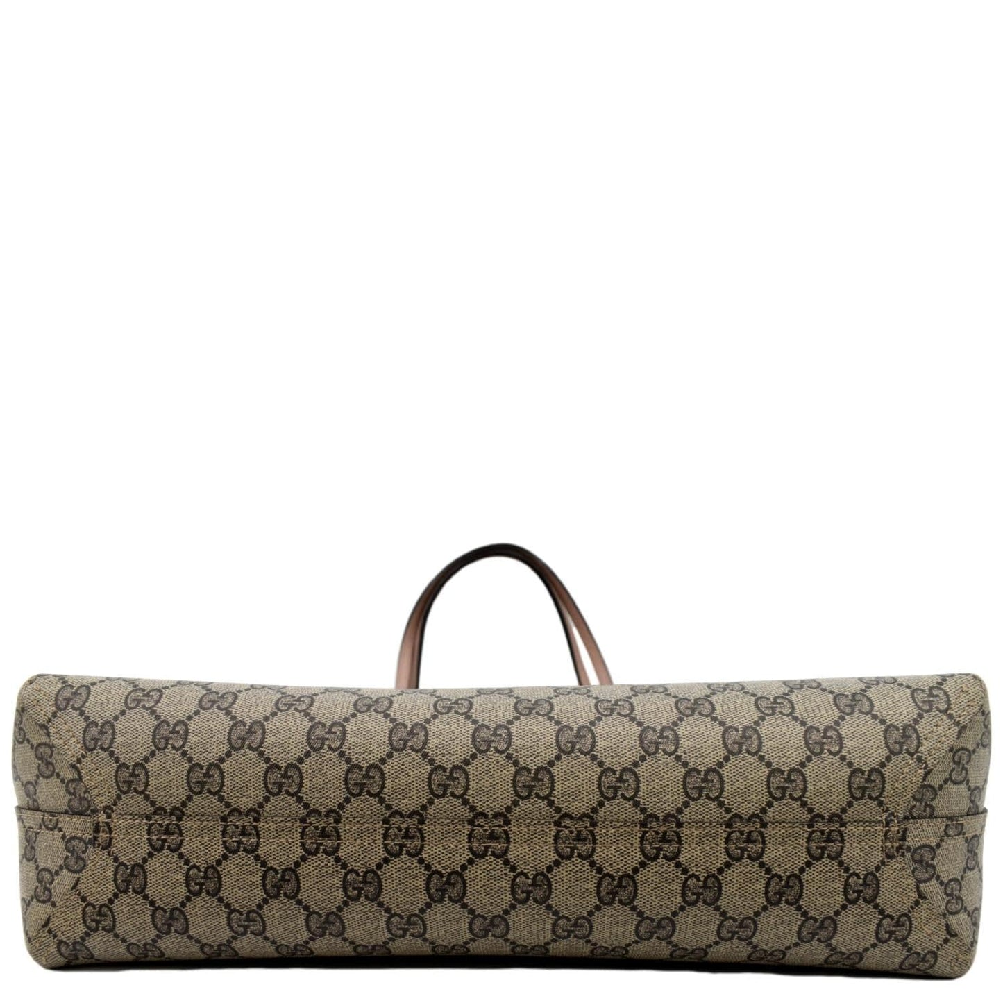 GUCCI Reversible GG Supreme Canvas Leather Tote Bag Beige