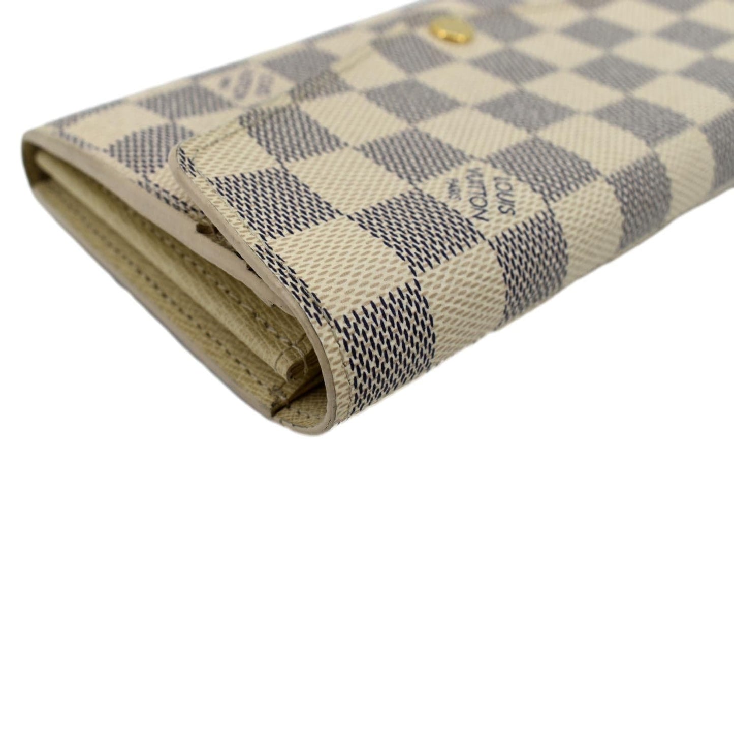 LOUIS VUITTON Damier Azur Sarah Wallet White