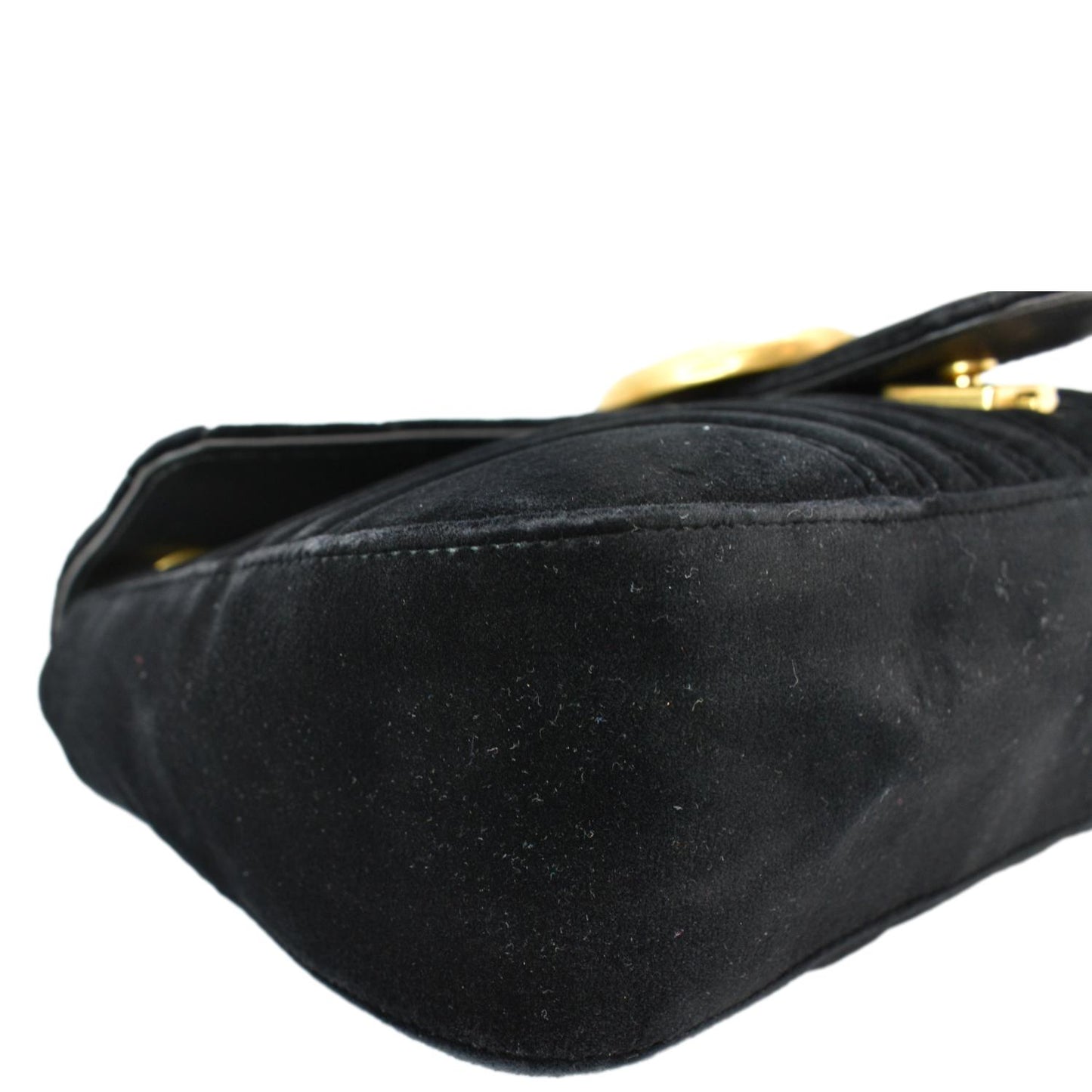 GUCCI GG Marmont Velvet Shoulder Bag Navy Blue 443496