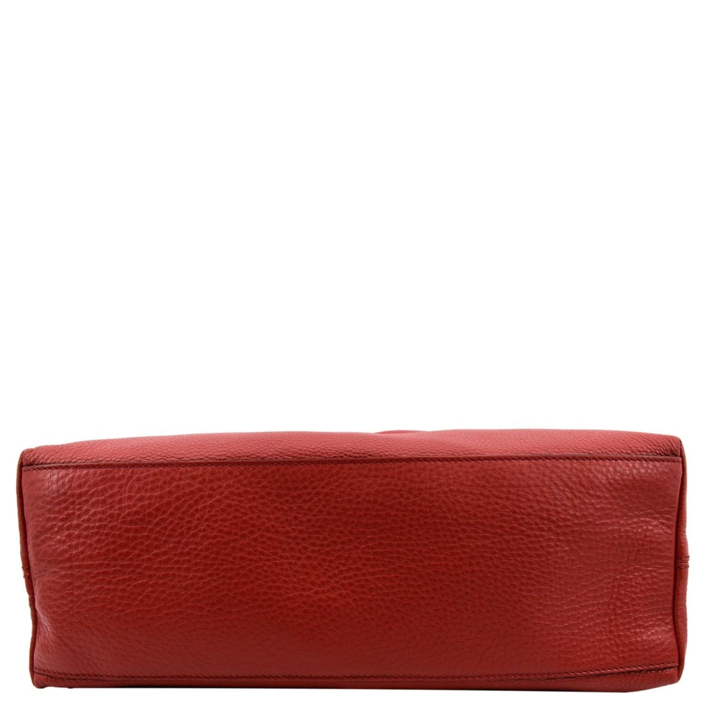 GUCCI Soho Pebbled Leather Chain Shoulder Bag Red 308982