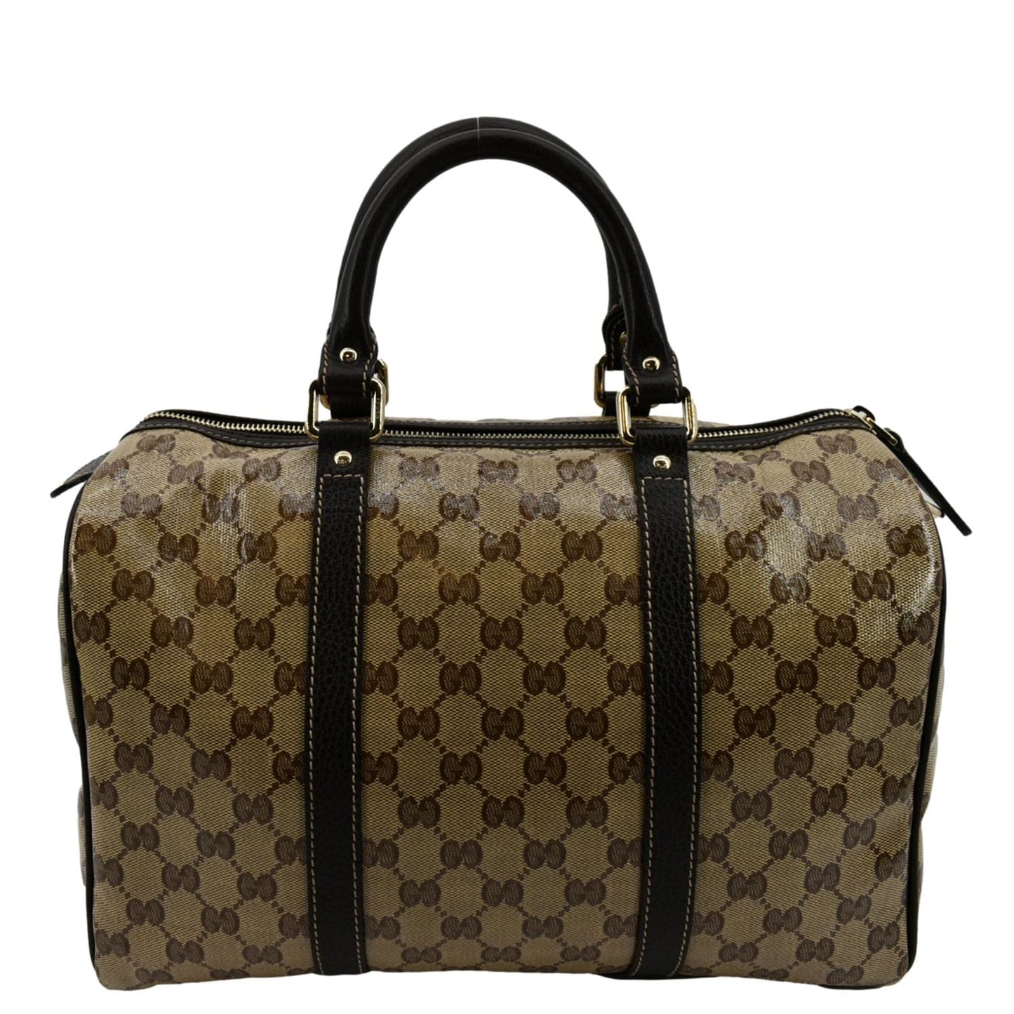 GUCCI Crystal Coated GG Canvas Boston Bag Beige 265697