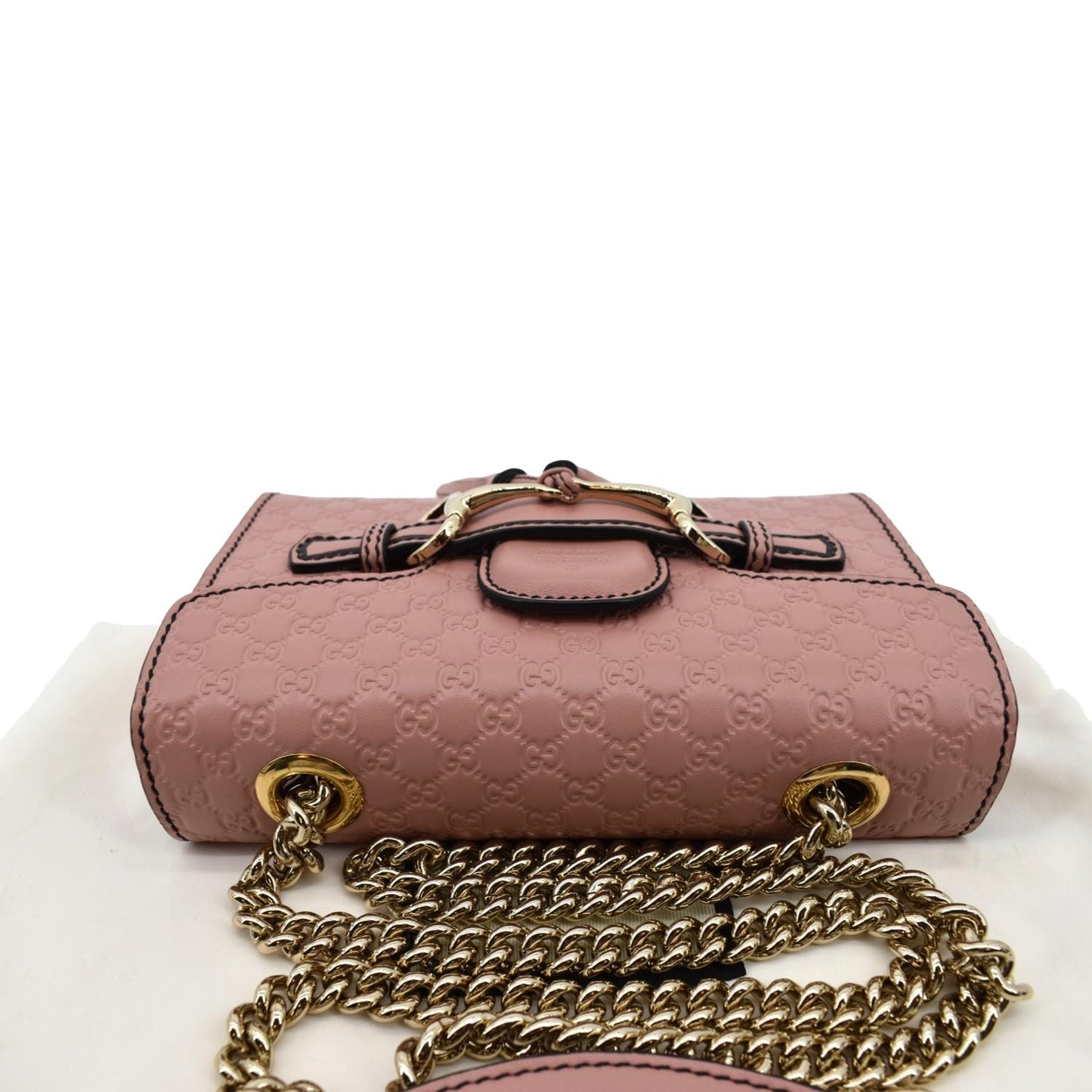 GUCCI Emily Mini Micro GG Guccissima Leather Shoulder Bag Pink 449636