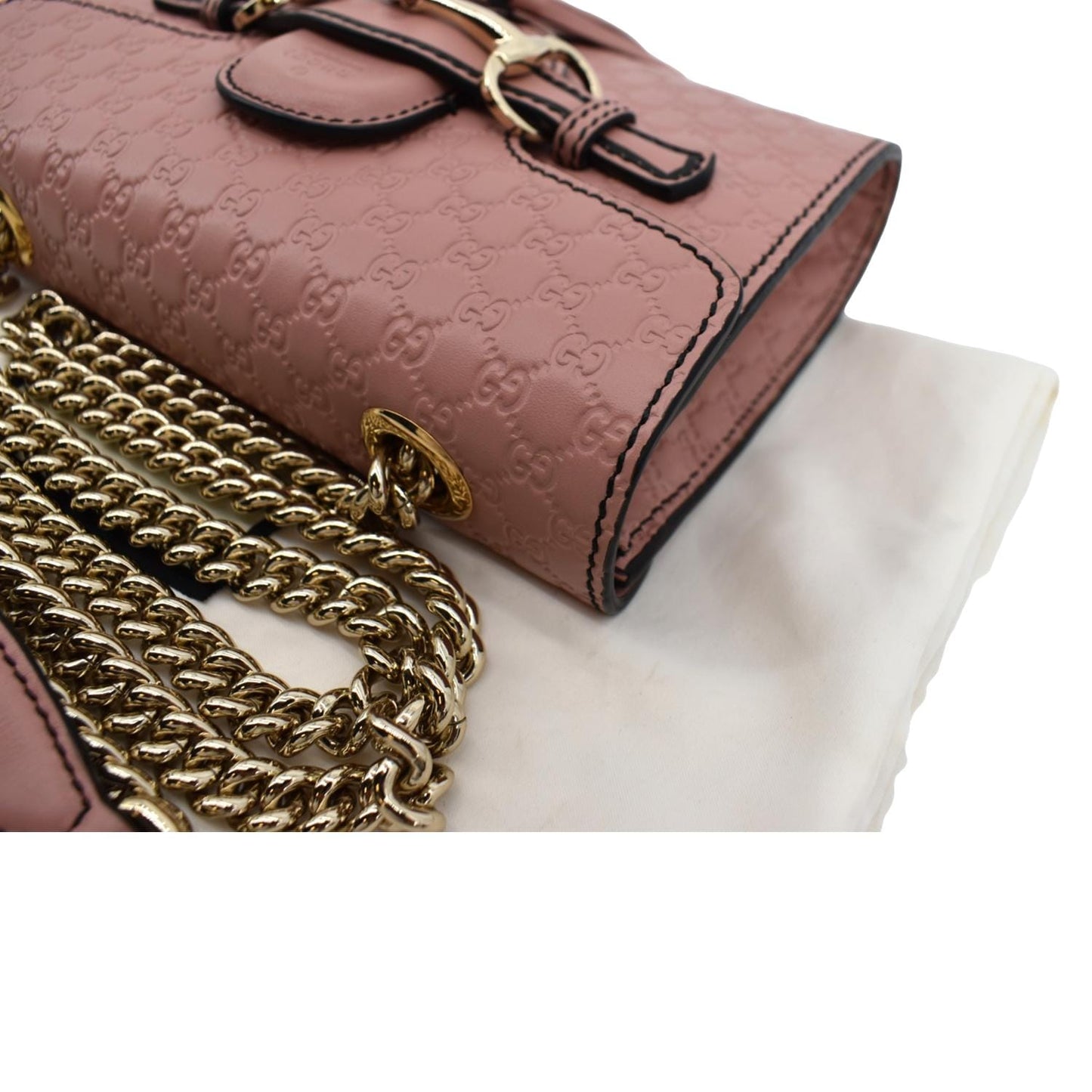 GUCCI Emily Mini Micro GG Guccissima Leather Shoulder Bag Pink 449636