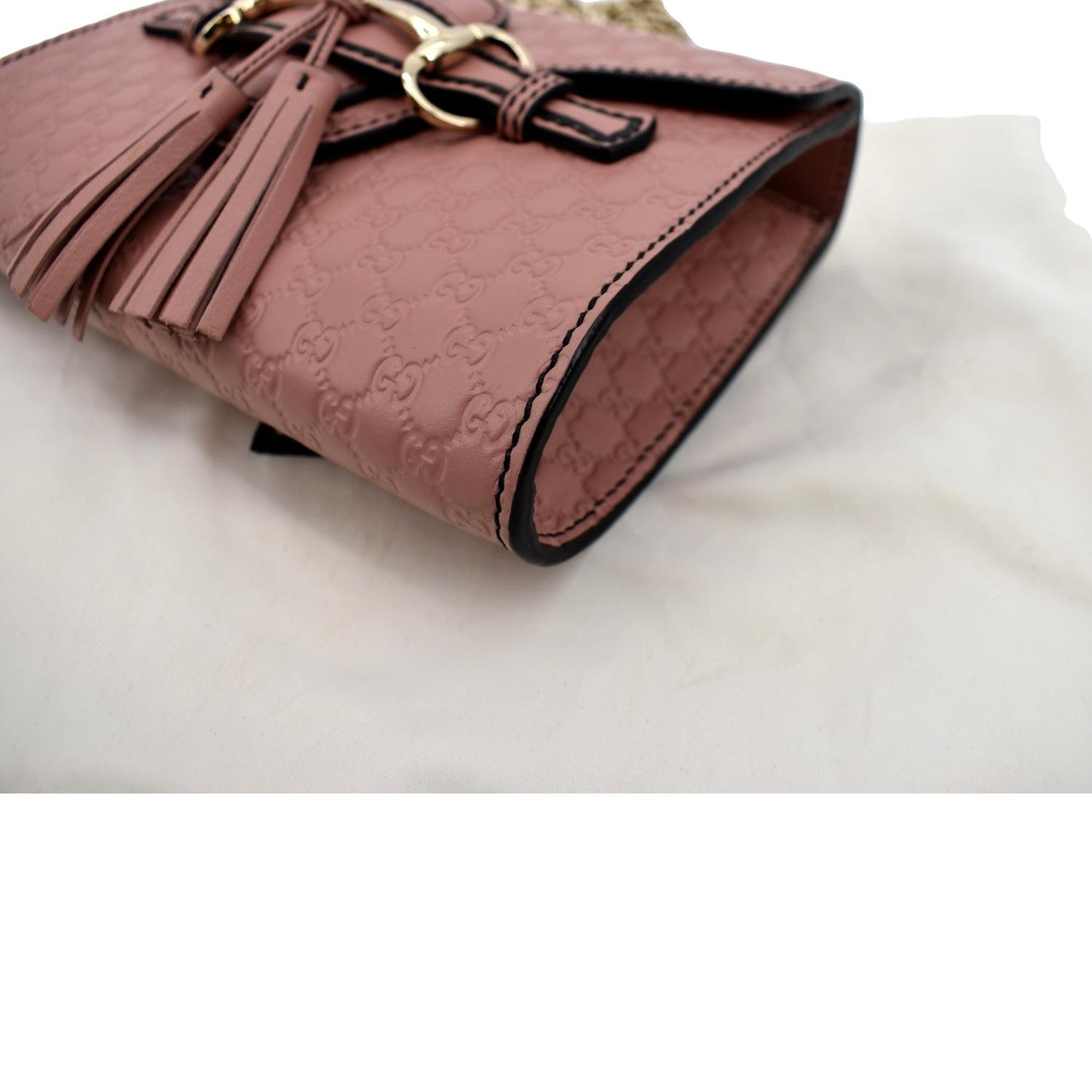 GUCCI Emily Mini Micro GG Guccissima Leather Shoulder Bag Pink 449636