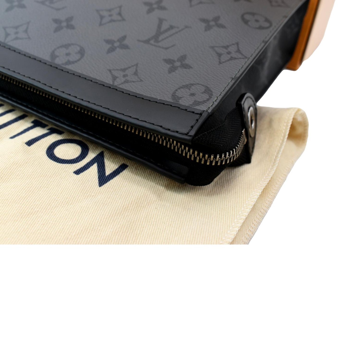 LOUIS VUITTON Voyage MM Monogram Eclipse Pochette Bag Black