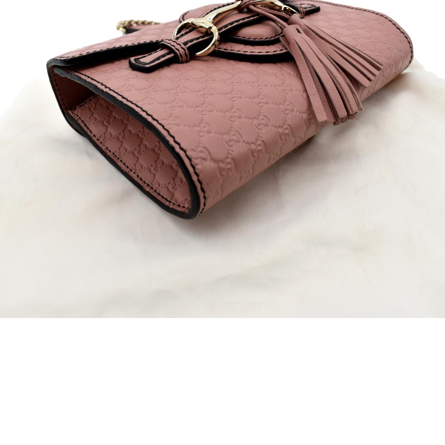 GUCCI Emily Mini Micro GG Guccissima Leather Shoulder Bag Pink 449636