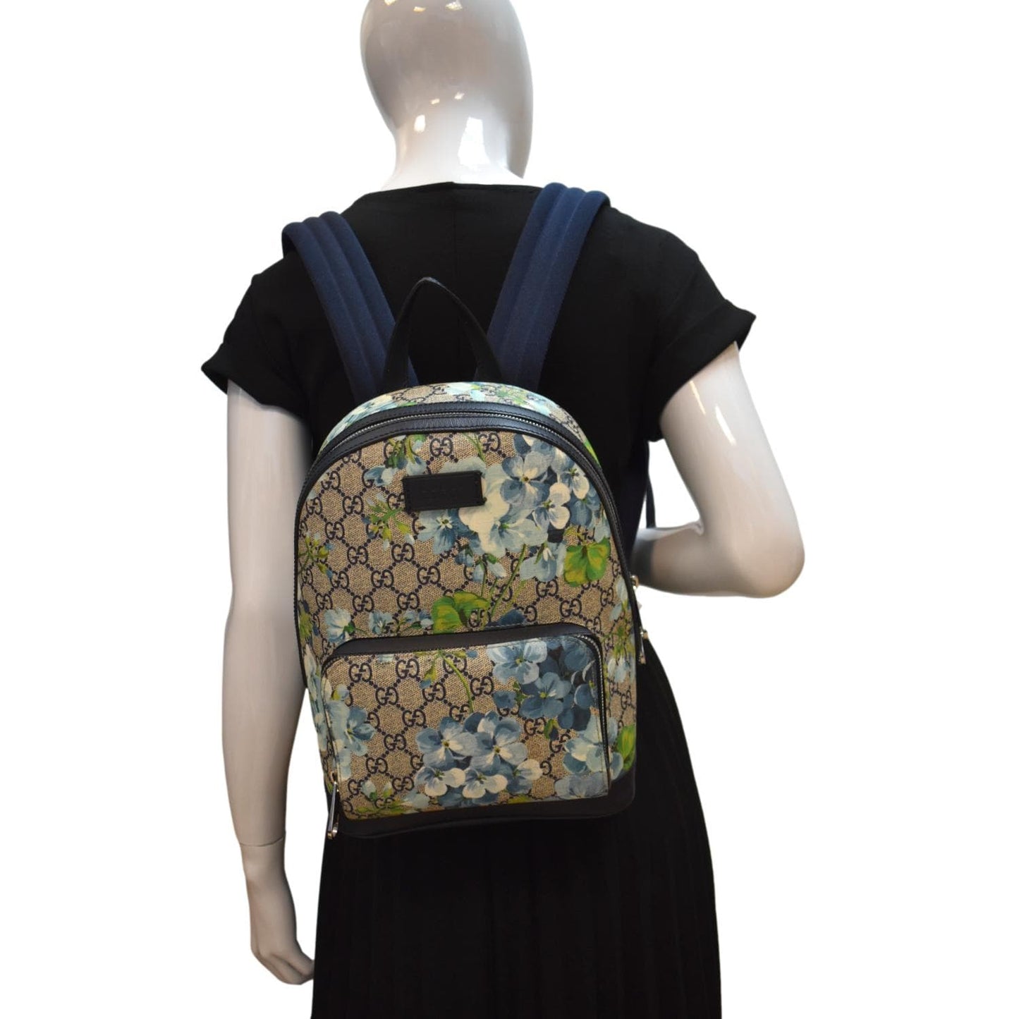 GUCCI Blooms GG Supreme Monogram Backpack Light Blue 546327