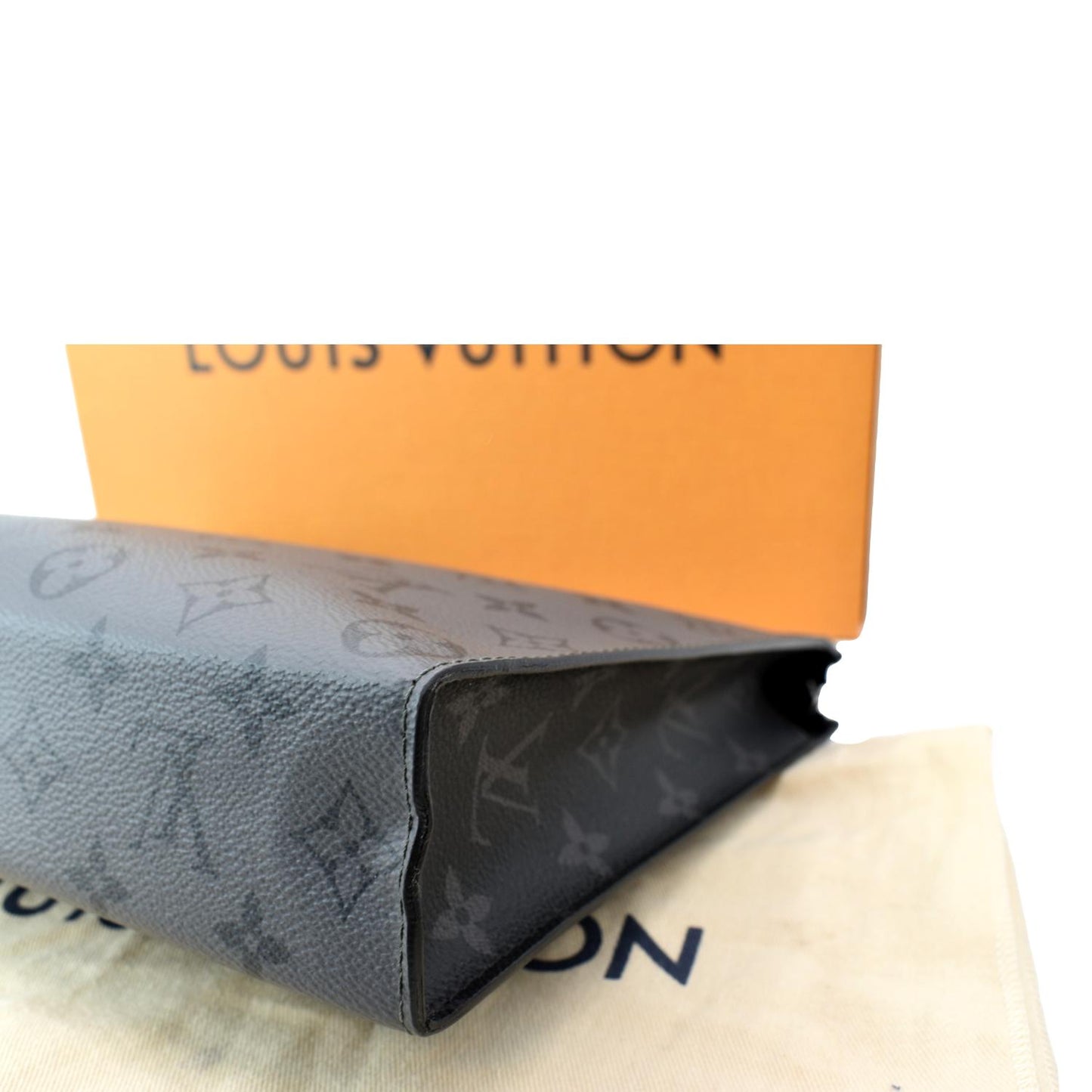LOUIS VUITTON Voyage MM Monogram Eclipse Pochette Bag Black