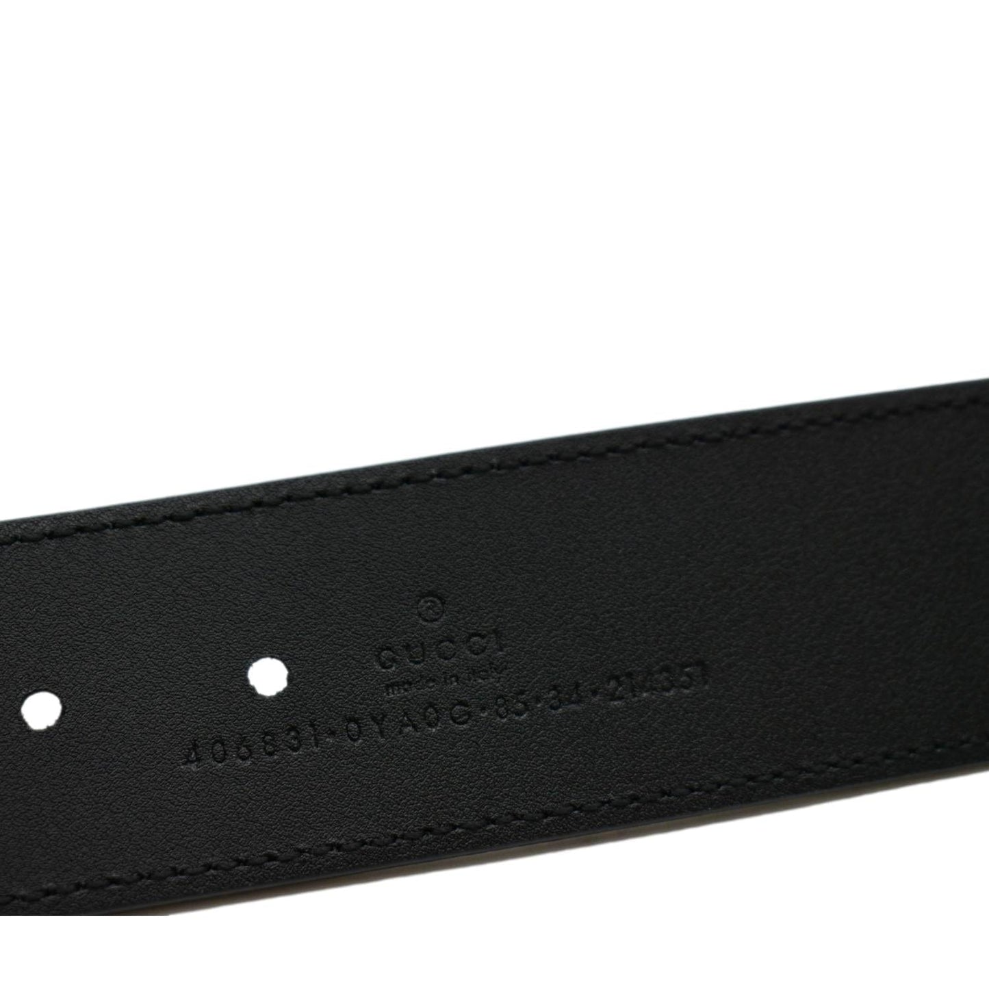 GUCCI Double G Buckle Leather Belt Black 406831 Size 85