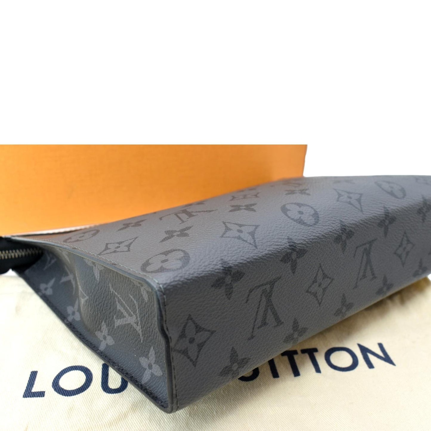 LOUIS VUITTON Voyage MM Monogram Eclipse Pochette Bag Black