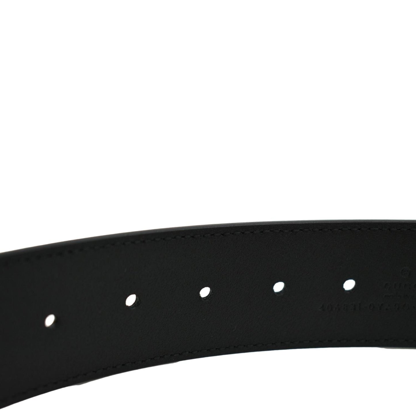 GUCCI Double G Buckle Leather Belt Black 406831 Size 85