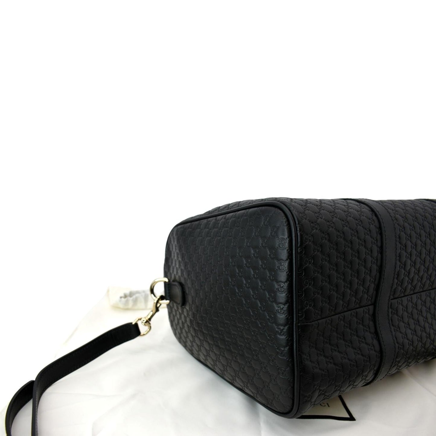 GUCCI Microguccissima Leather Boston Bag Black 449646