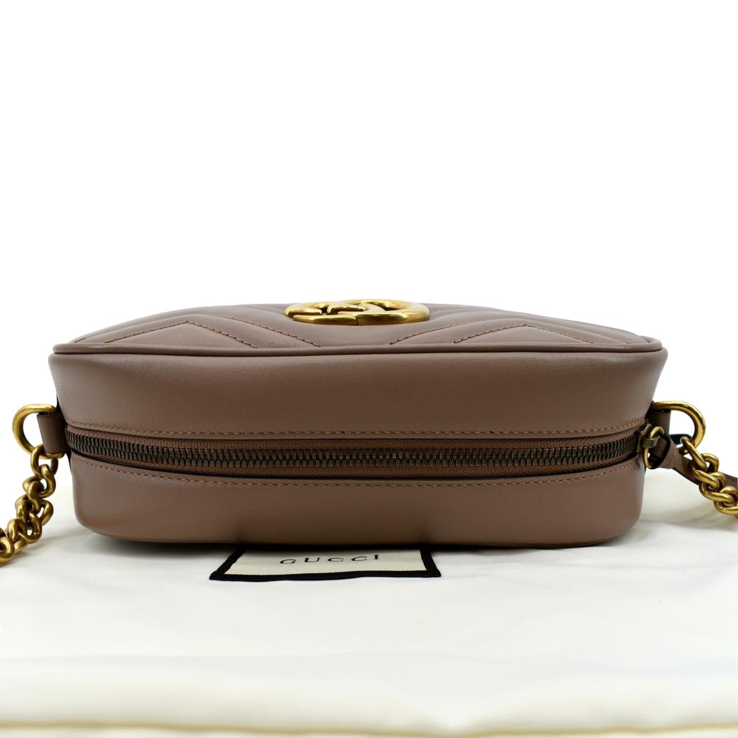 GUCCI GG Marmont Matelasse Leather Crossbody Bag Dusty Pink 447632