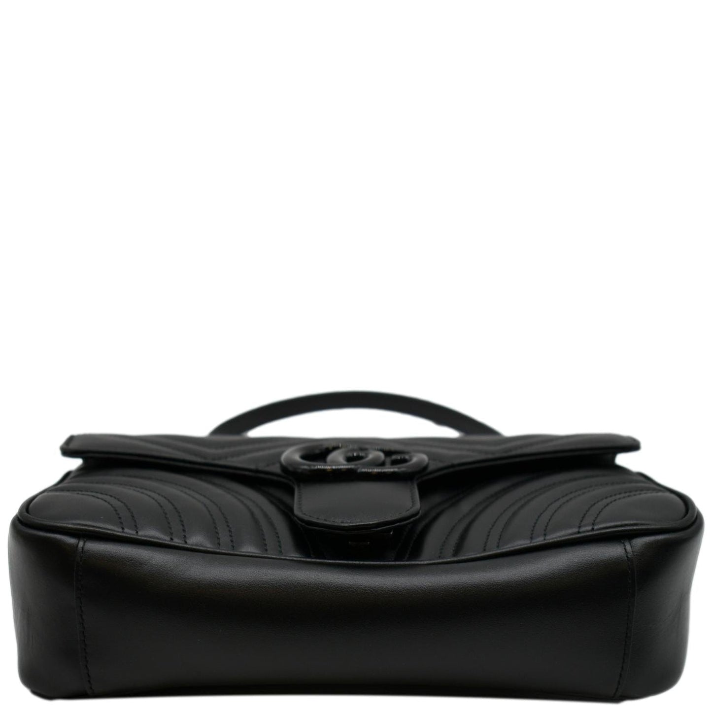 GUCCI GG Marmont Small Matelasse Chevron Leather Shoulder Bag Black 443497