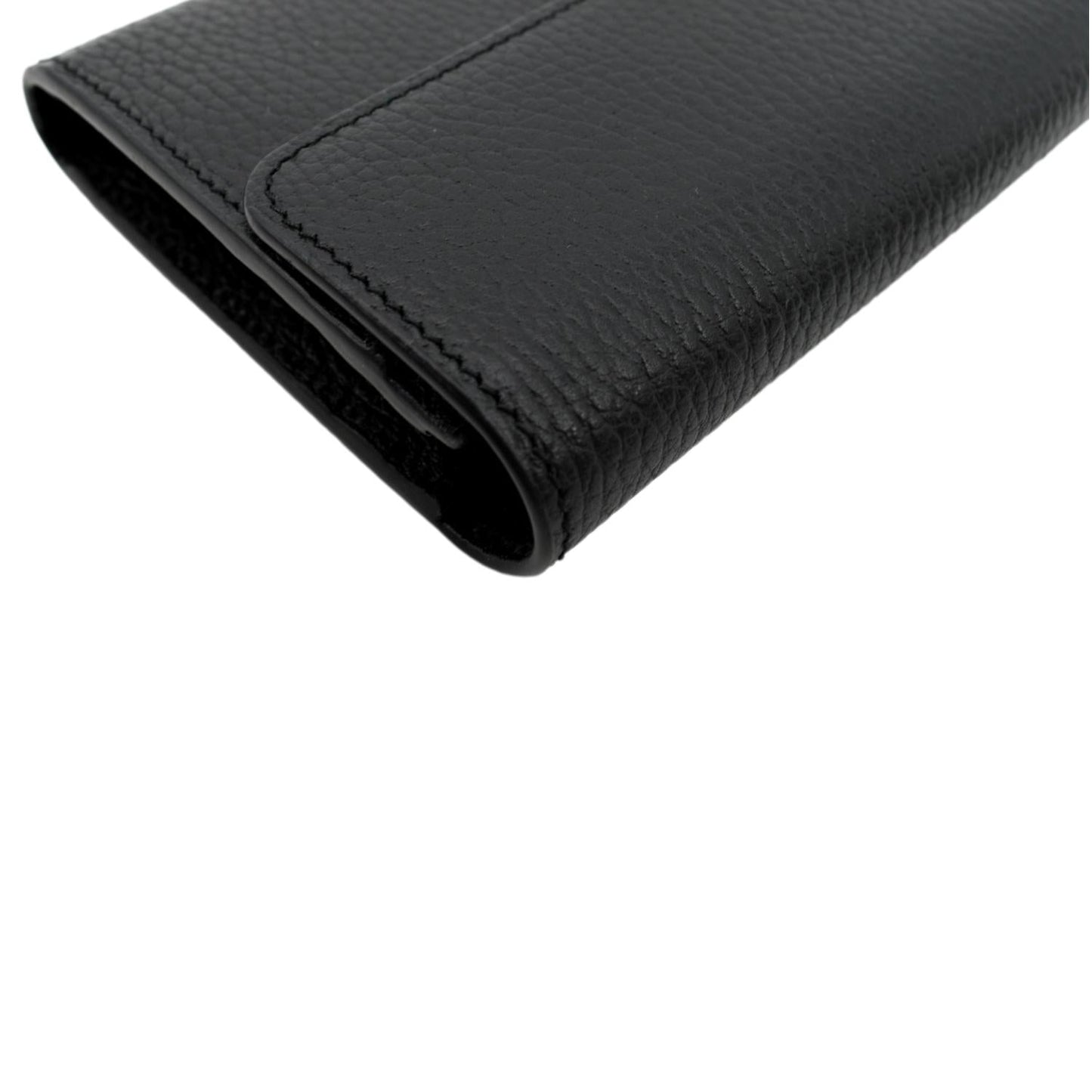 GUCCI GG Interlocking Continental Leather Wallet Black 598166