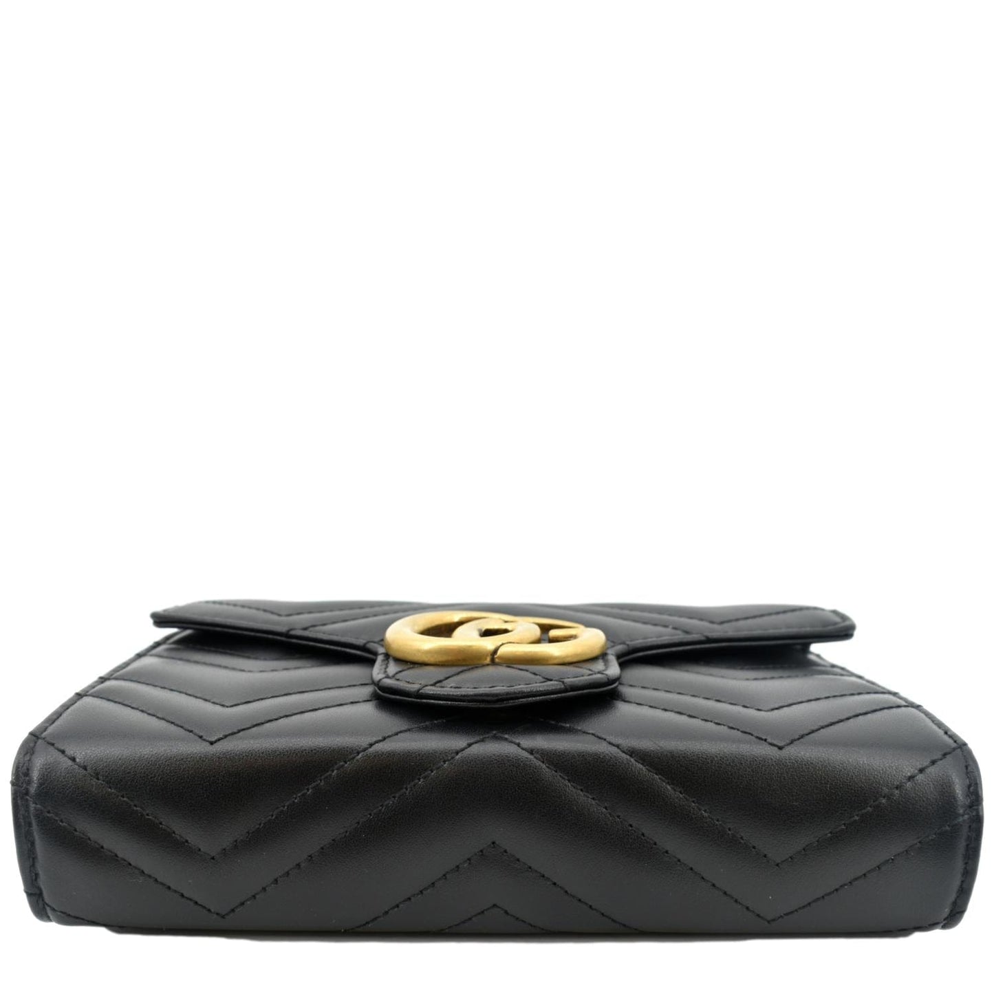 GUCCI GG Marmont Mini Matelasse Leather Crossbody Bag Black 474575