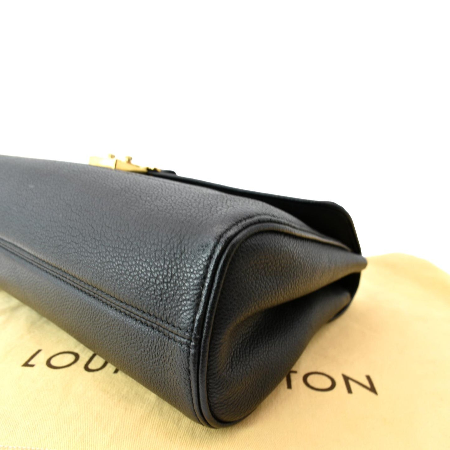 LOUIS VUITTON Saint Germain MM Monogram Empreinte Leather Shoulder Bag Black