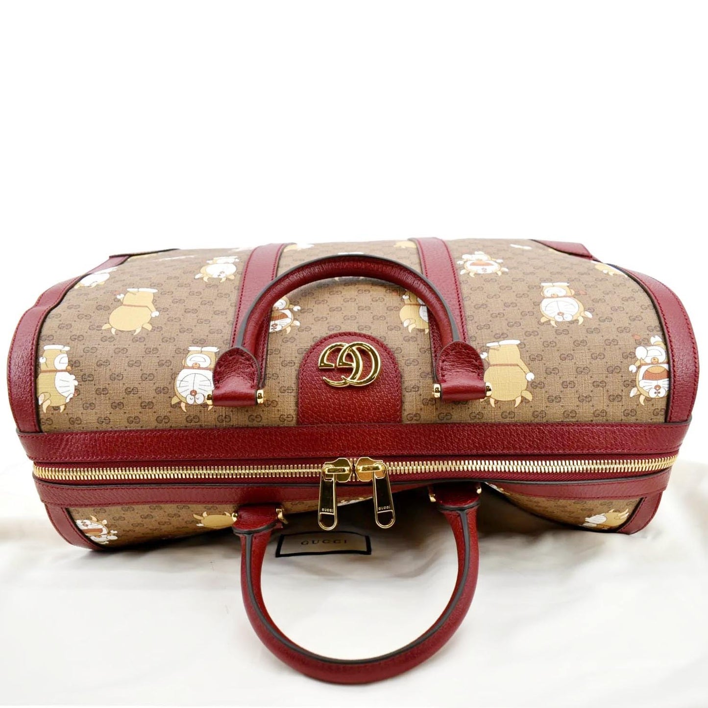 GUCCI X DORAEMON GG Supreme Canvas Duffle Shoulder Bag Beige 647815