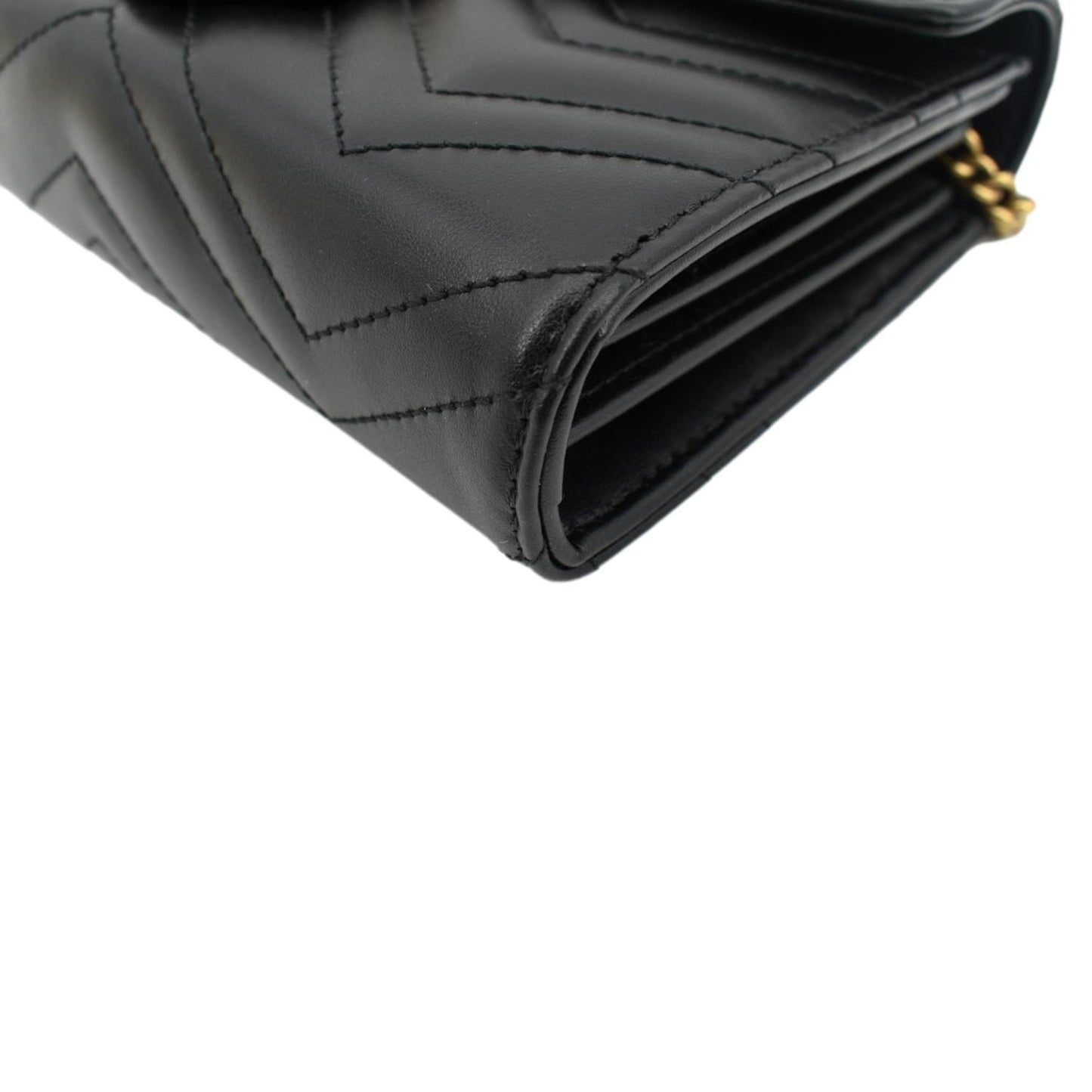GUCCI GG Marmont Mini Matelasse Leather Crossbody Bag Black 474575