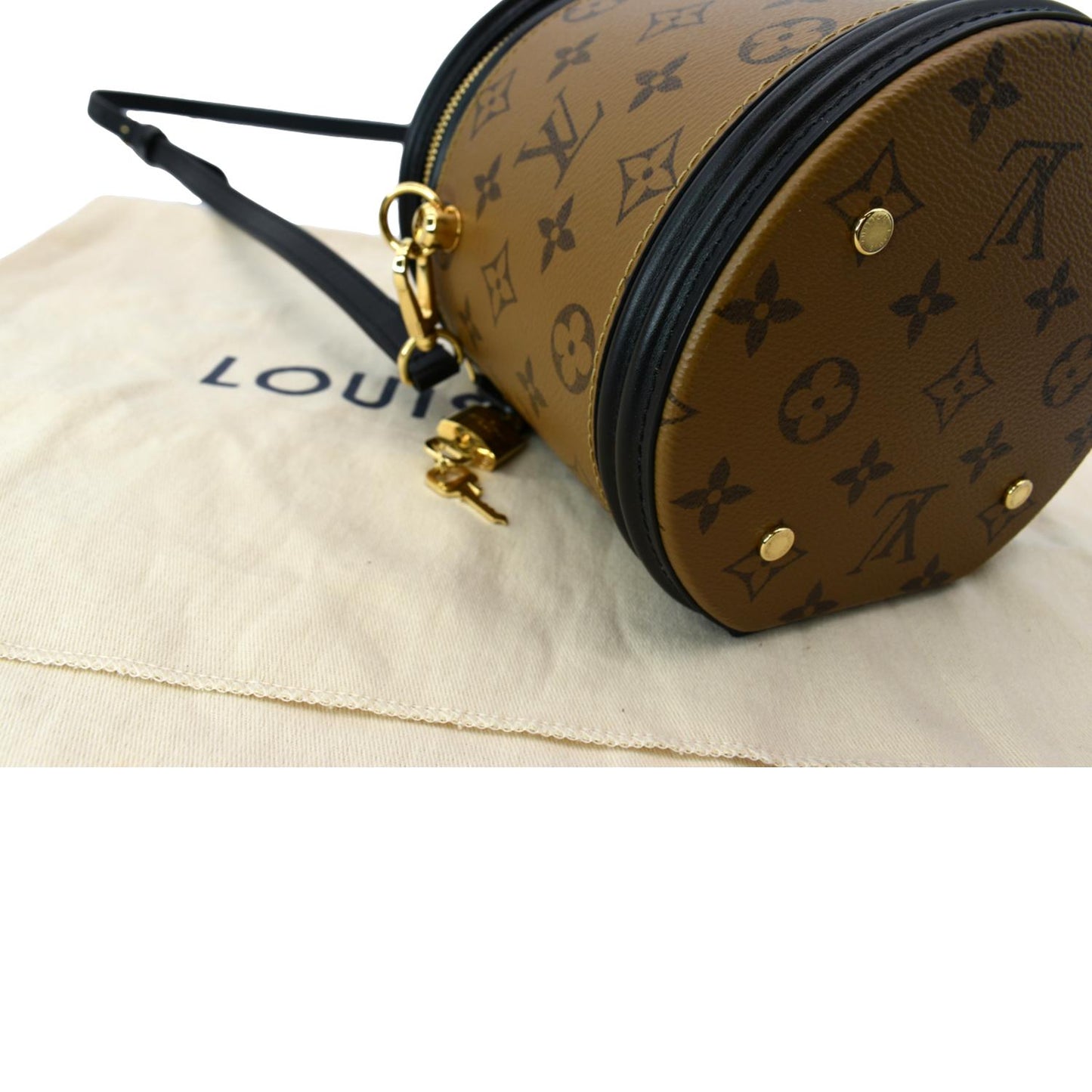 LOUIS VUITTON Cannes Reverse Monogram Canvas Satchel Bag Brown