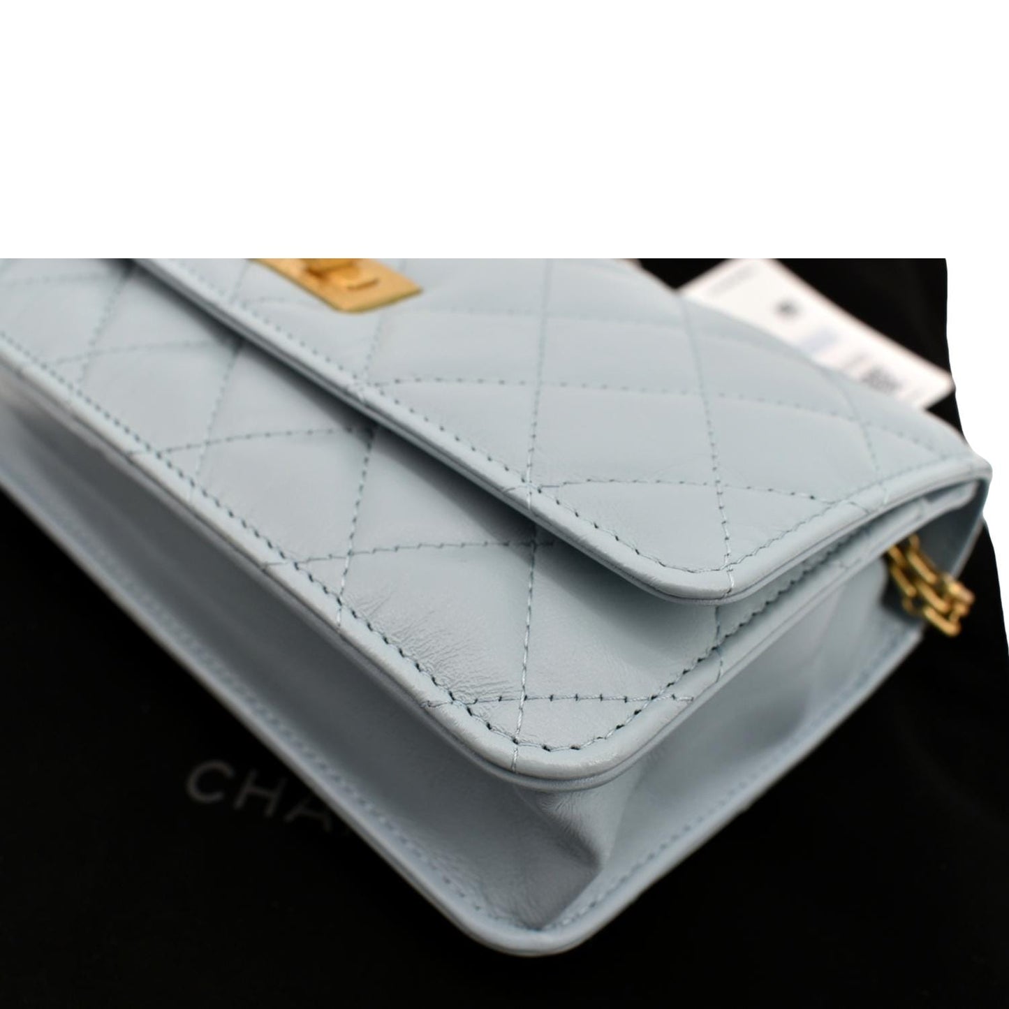 CHANEL Classic 2.55 Reissue WOC Quilted Leather Crossbody Bag Light Blue