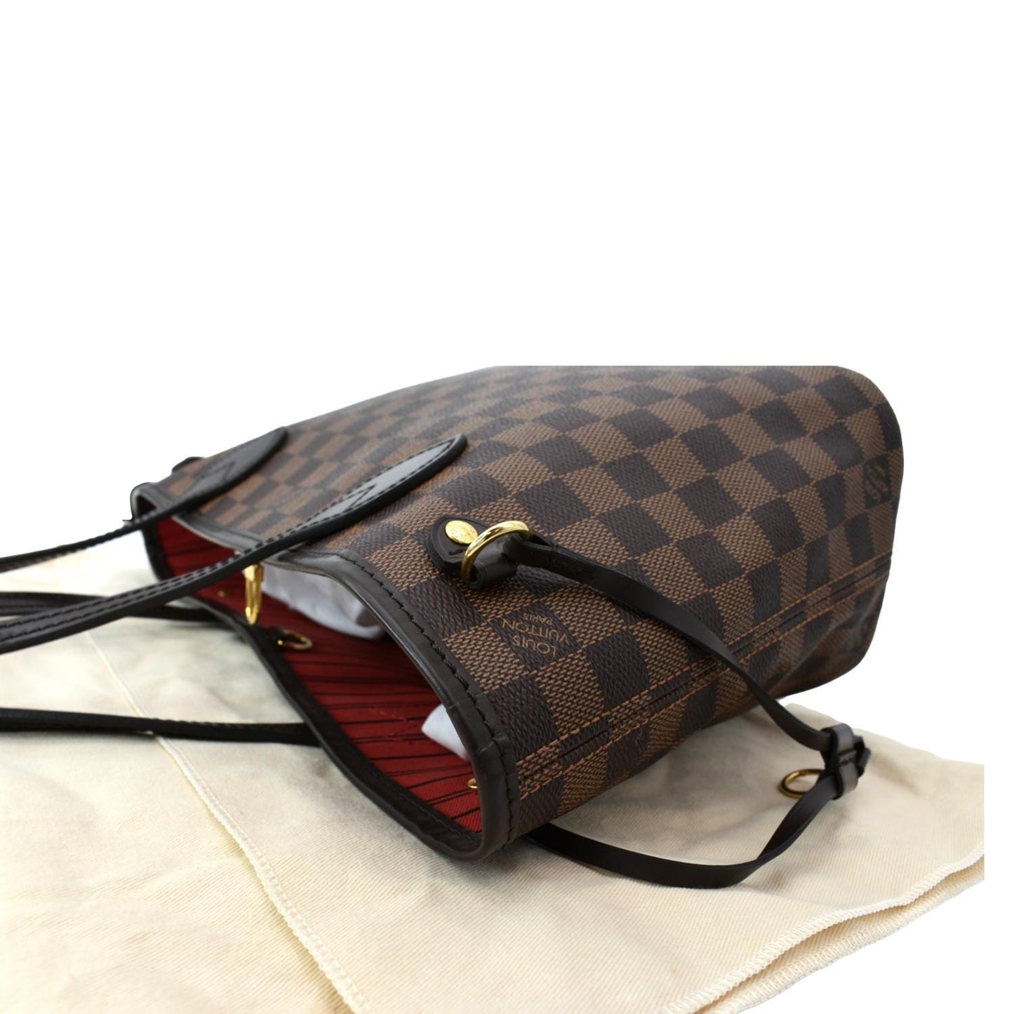 LOUIS VUITTON Neverfull PM Damier Ebene Shoulder Bag Brown
