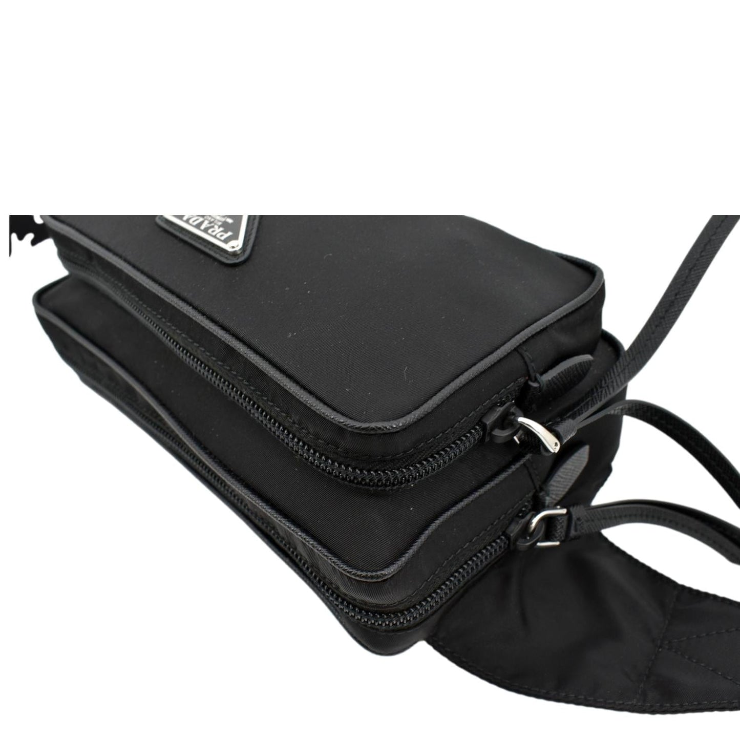 PRADA Re-Nylon Leather Belt Bag Black