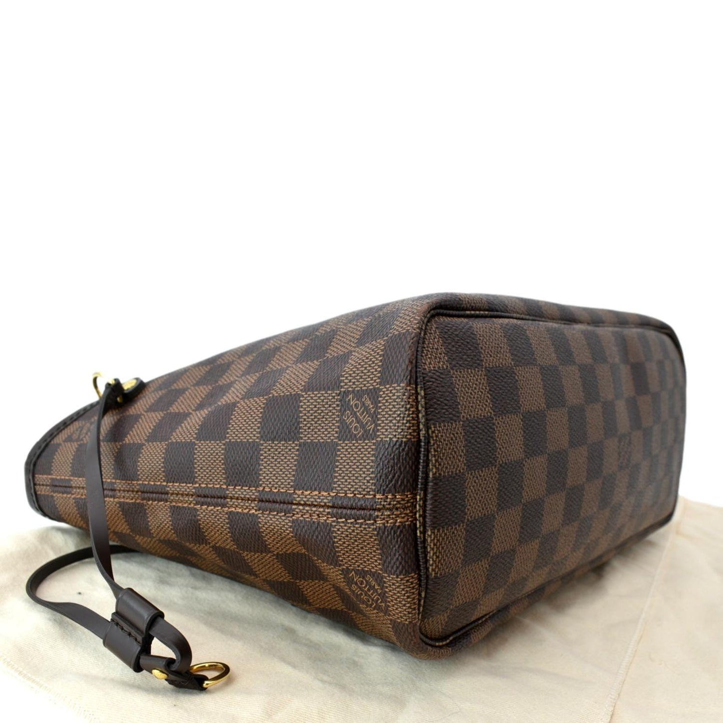 LOUIS VUITTON Neverfull PM Damier Ebene Shoulder Bag Brown