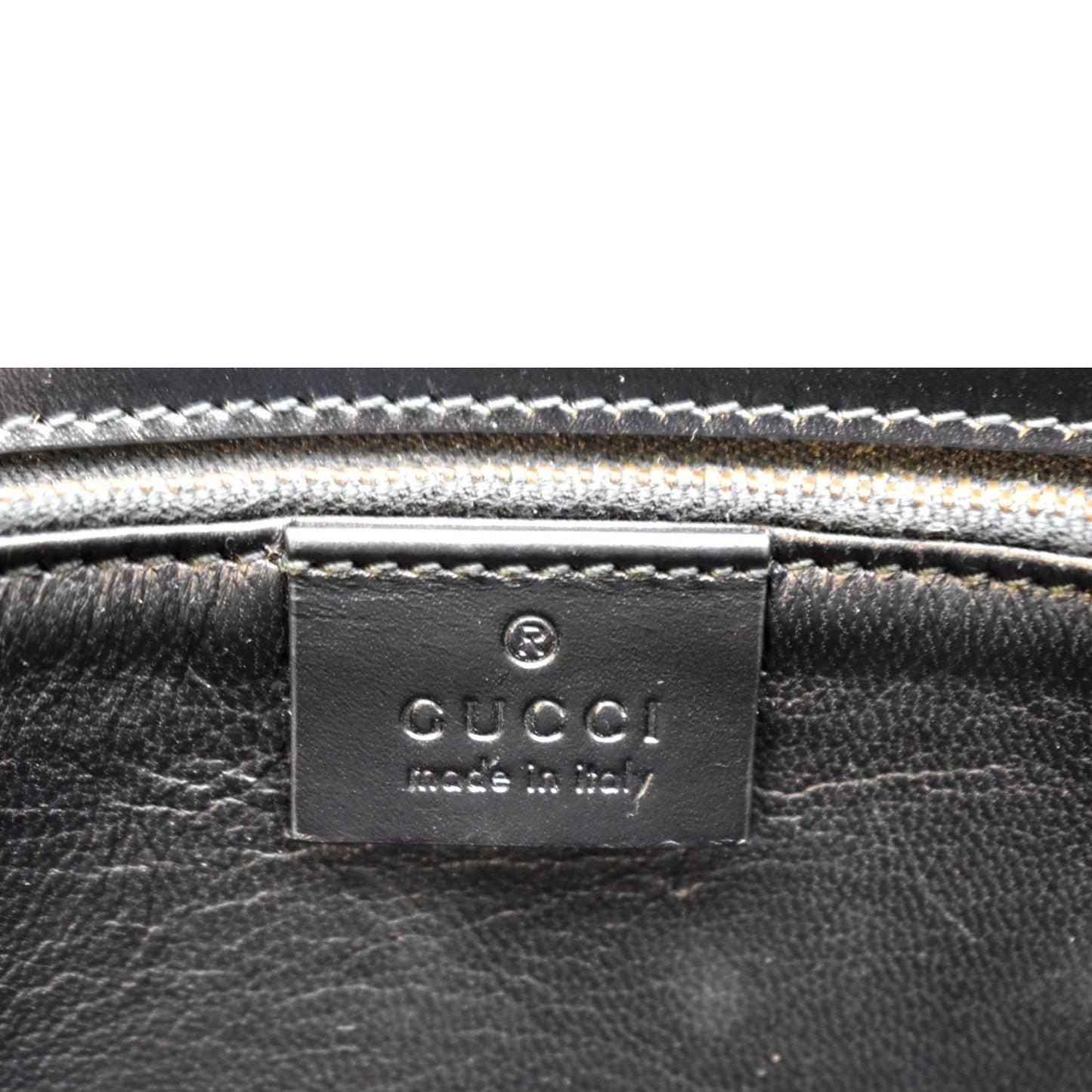 GUCCI Lady Buckle Leather Clutch Black 323653