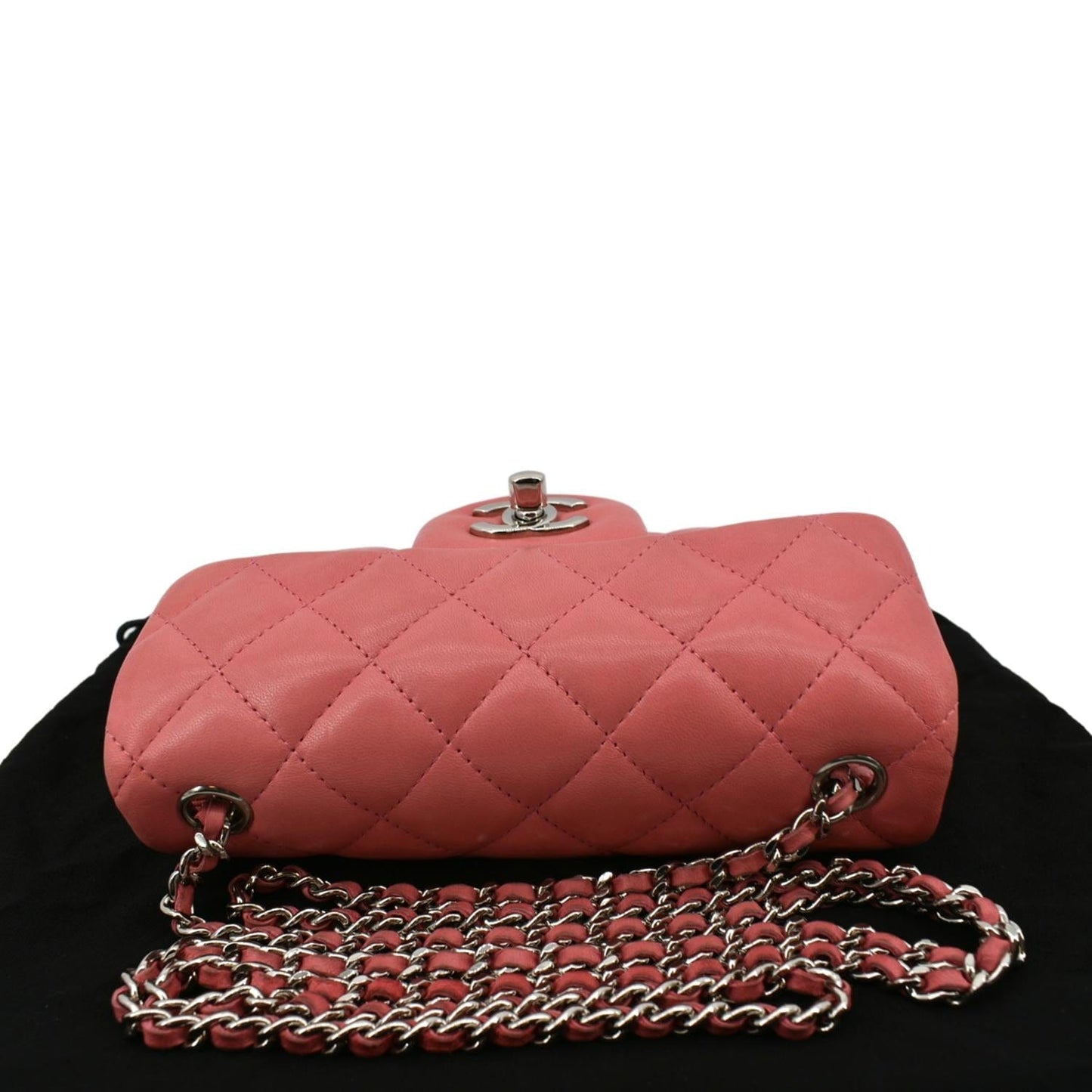 CHANEL Extra Mini Flap Quilted Leather Crossbody Bag Pink
