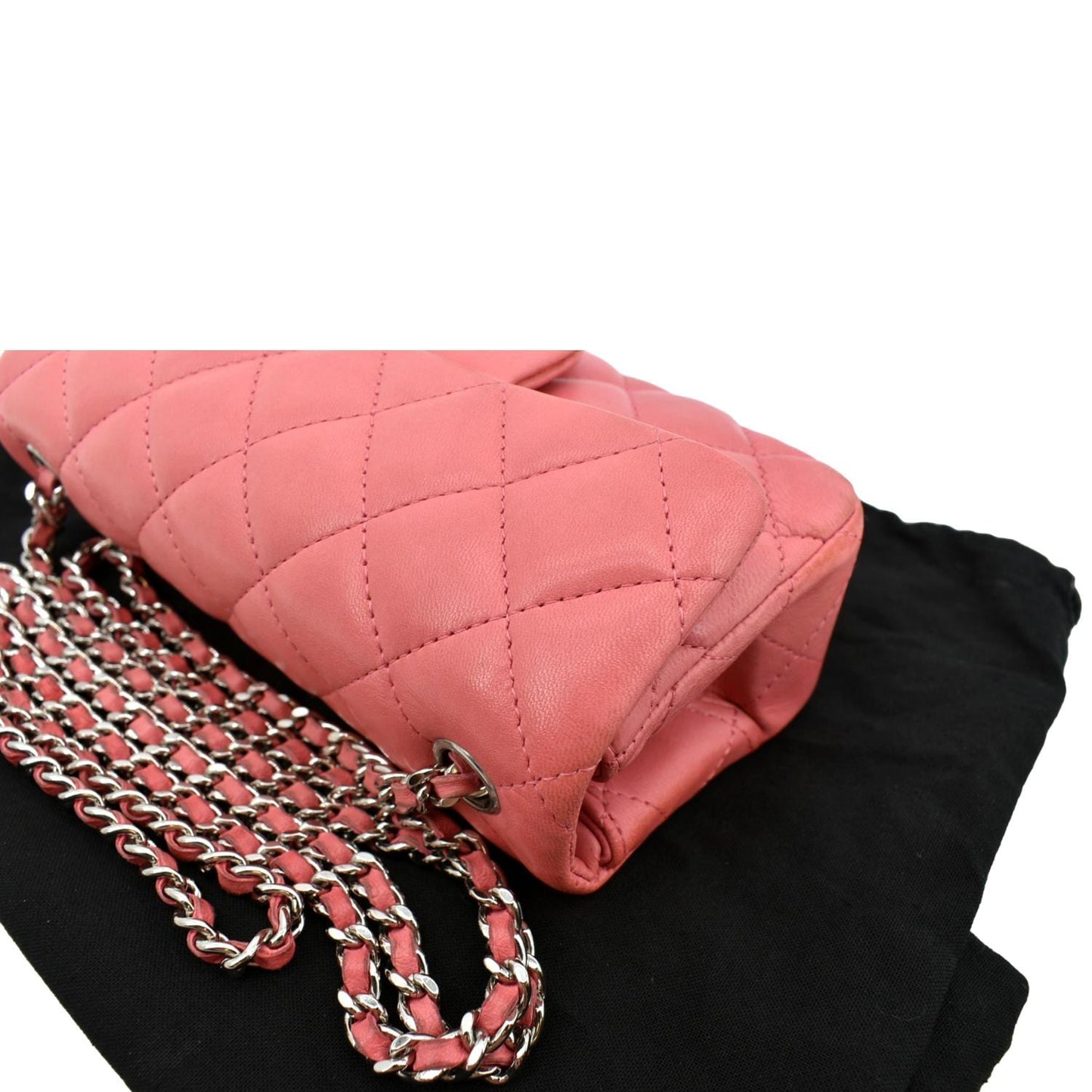 CHANEL Extra Mini Flap Quilted Leather Crossbody Bag Pink