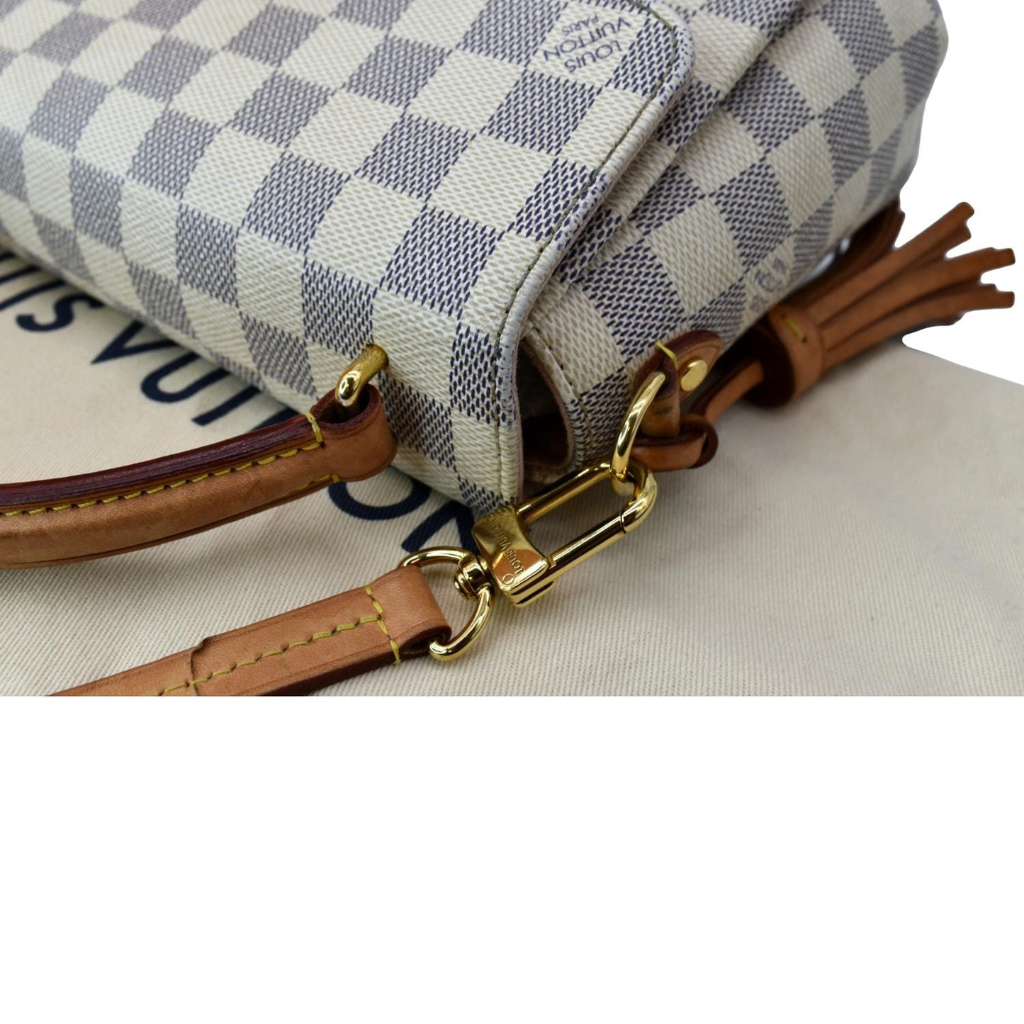 LOUIS VUITTON Croisette Damier Azur Satchel Crossbody Bag White