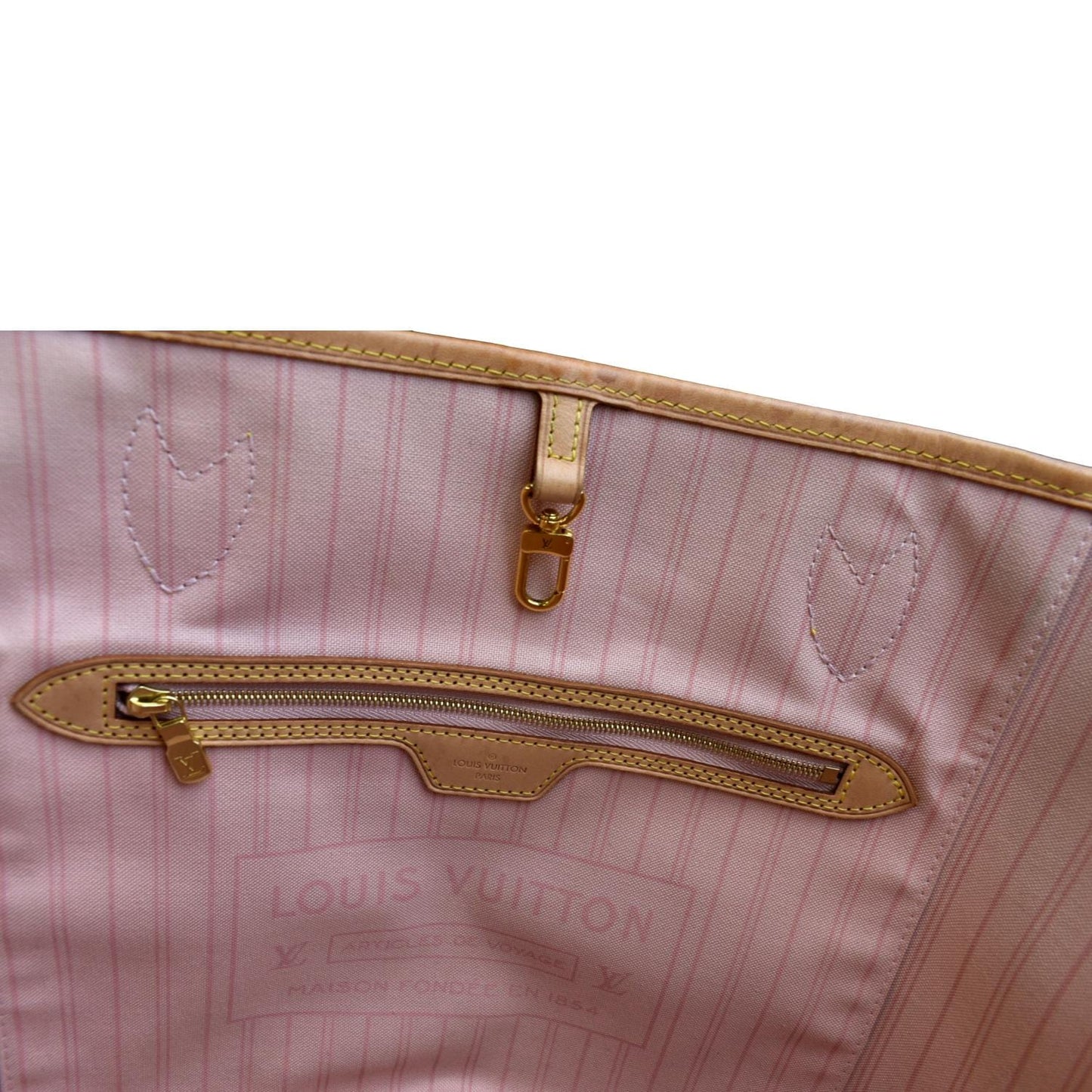 LOUIS VUITTON Neverfull MM Damier Azur Tote Bag White - Sold