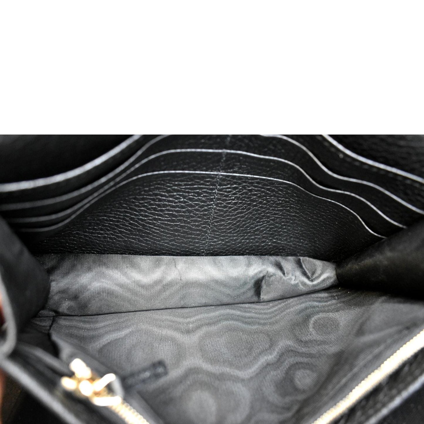 GUCCI Soho Leather Wallet On Chain Crossbody Bag Black 598211