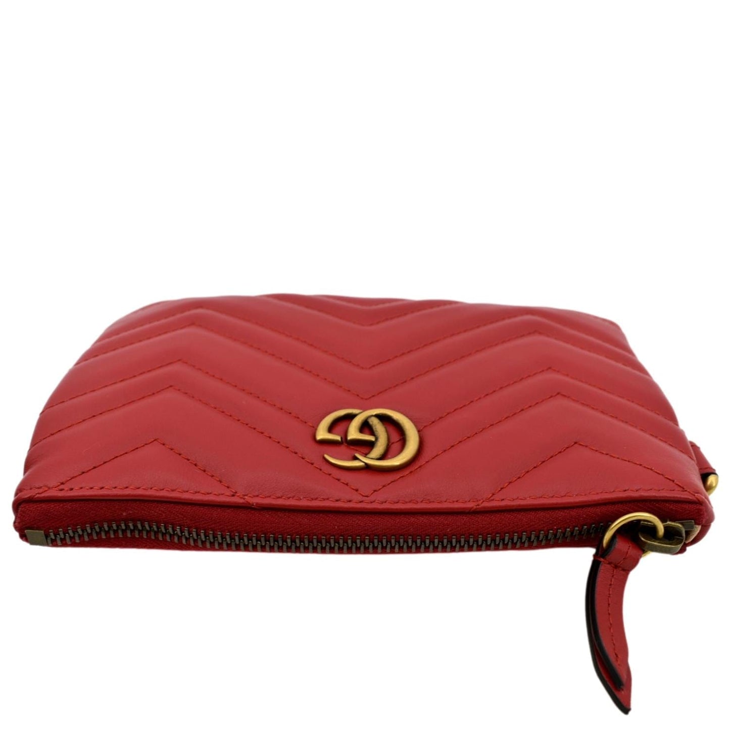GUCCI GG Marmont Calfskin Wristlet Wallet Red 598598