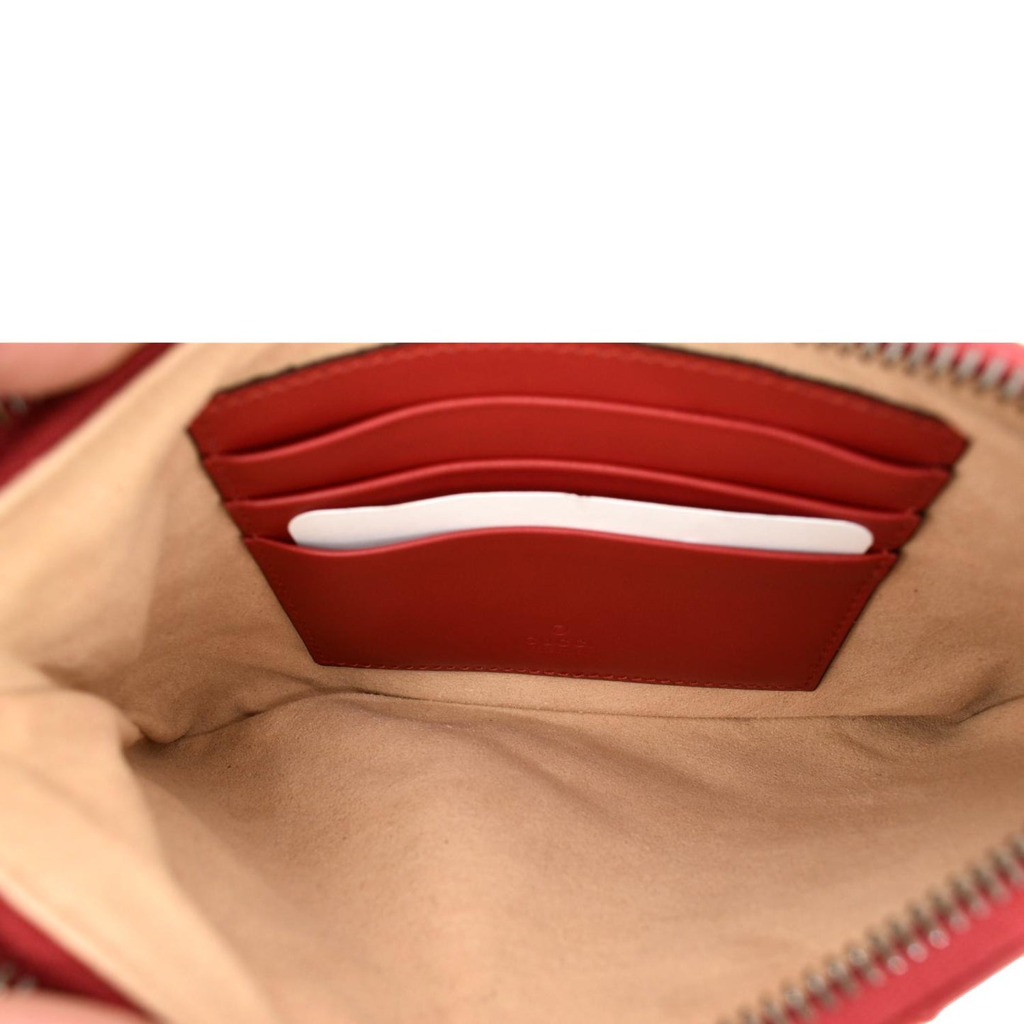 GUCCI GG Marmont Calfskin Wristlet Wallet Red 598598