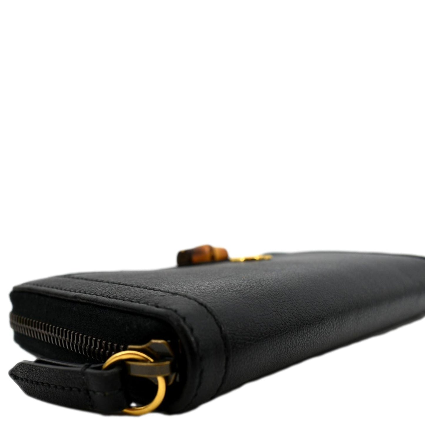 GUCCI Diana Continental Zip Around Leather Wallet Black 658634