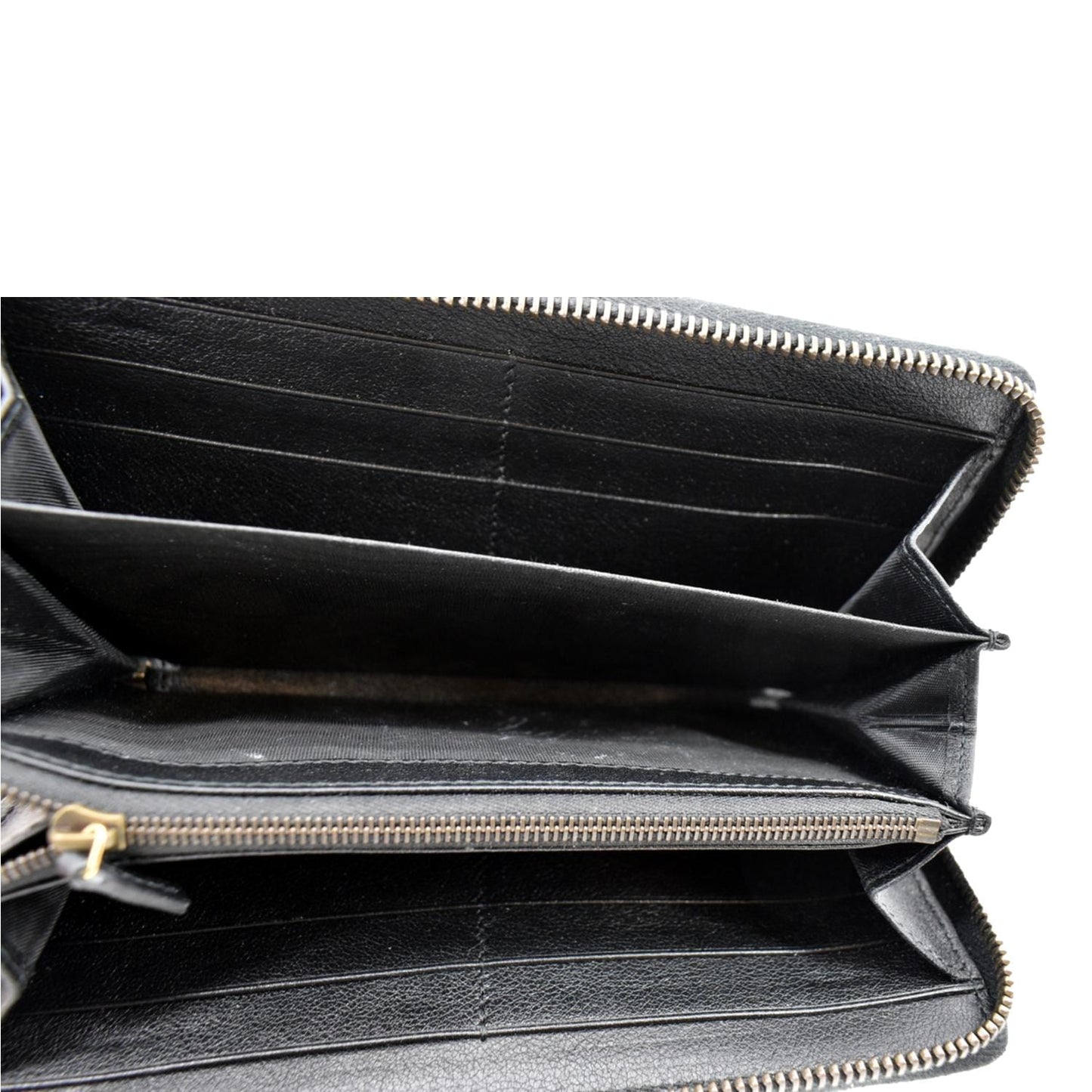 GUCCI Diana Continental Zip Around Leather Wallet Black 658634