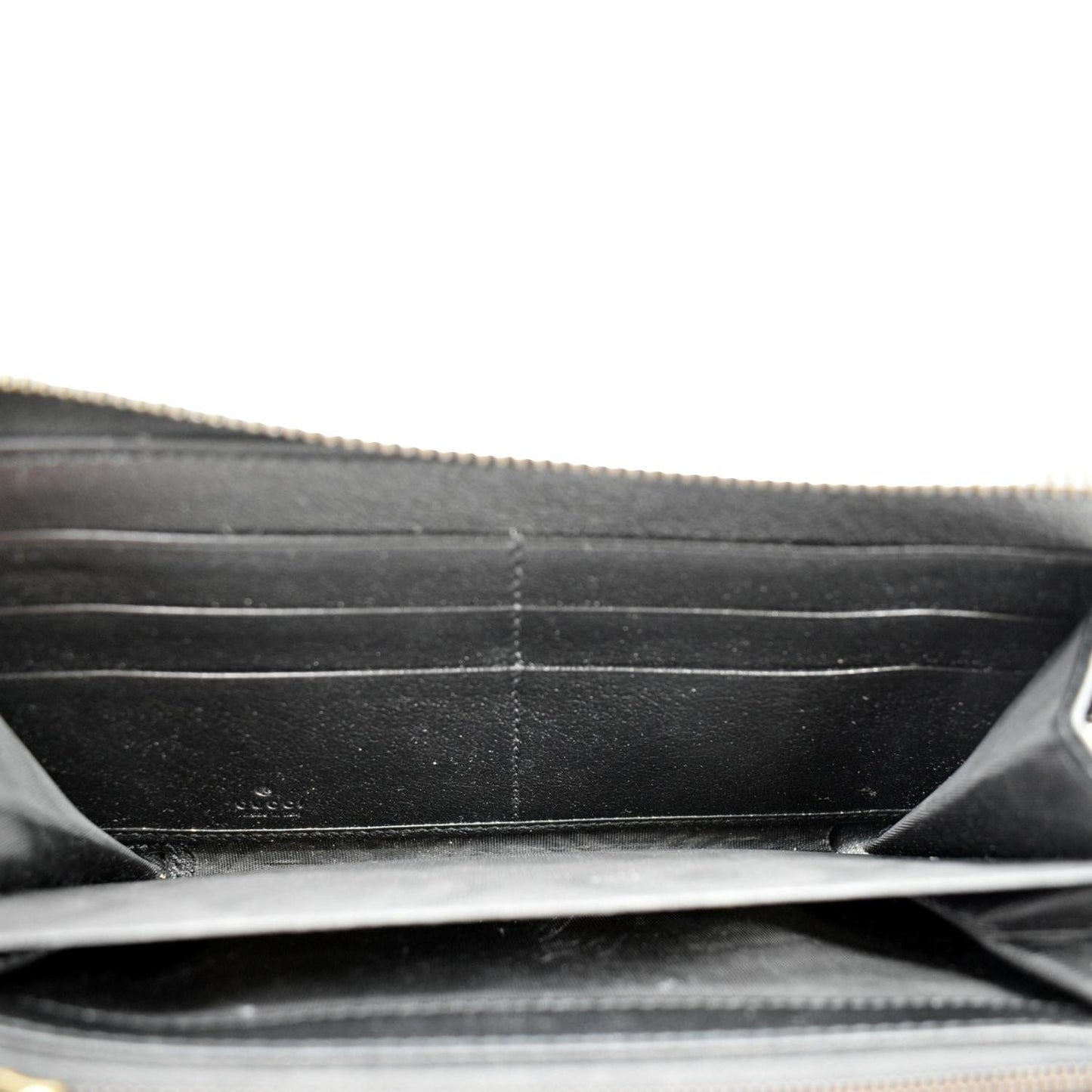 GUCCI Diana Continental Zip Around Leather Wallet Black 658634