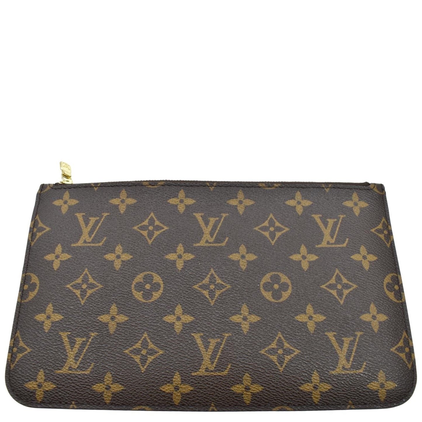 LOUIS VUITTON  Neverfull Monogram Canvas Pochette Wristlet Pouch Brown