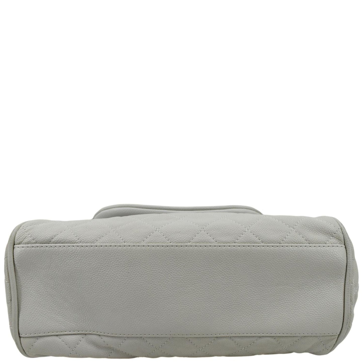 CHANEL Timeless Accordion Flap Caviar Leather Shoulder Bag White