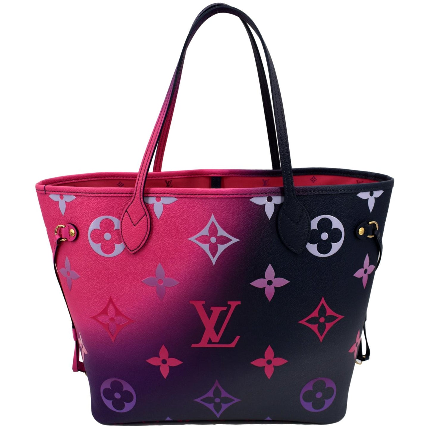 LOUIS VUITTON Neverfull MM Monogram Canvas Tote Bag Midnight Fuchsia