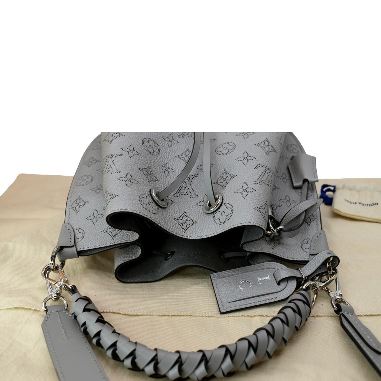 LOUIS VUITTON Muria Mahina Perforated Leather Crossbody Bag Vert