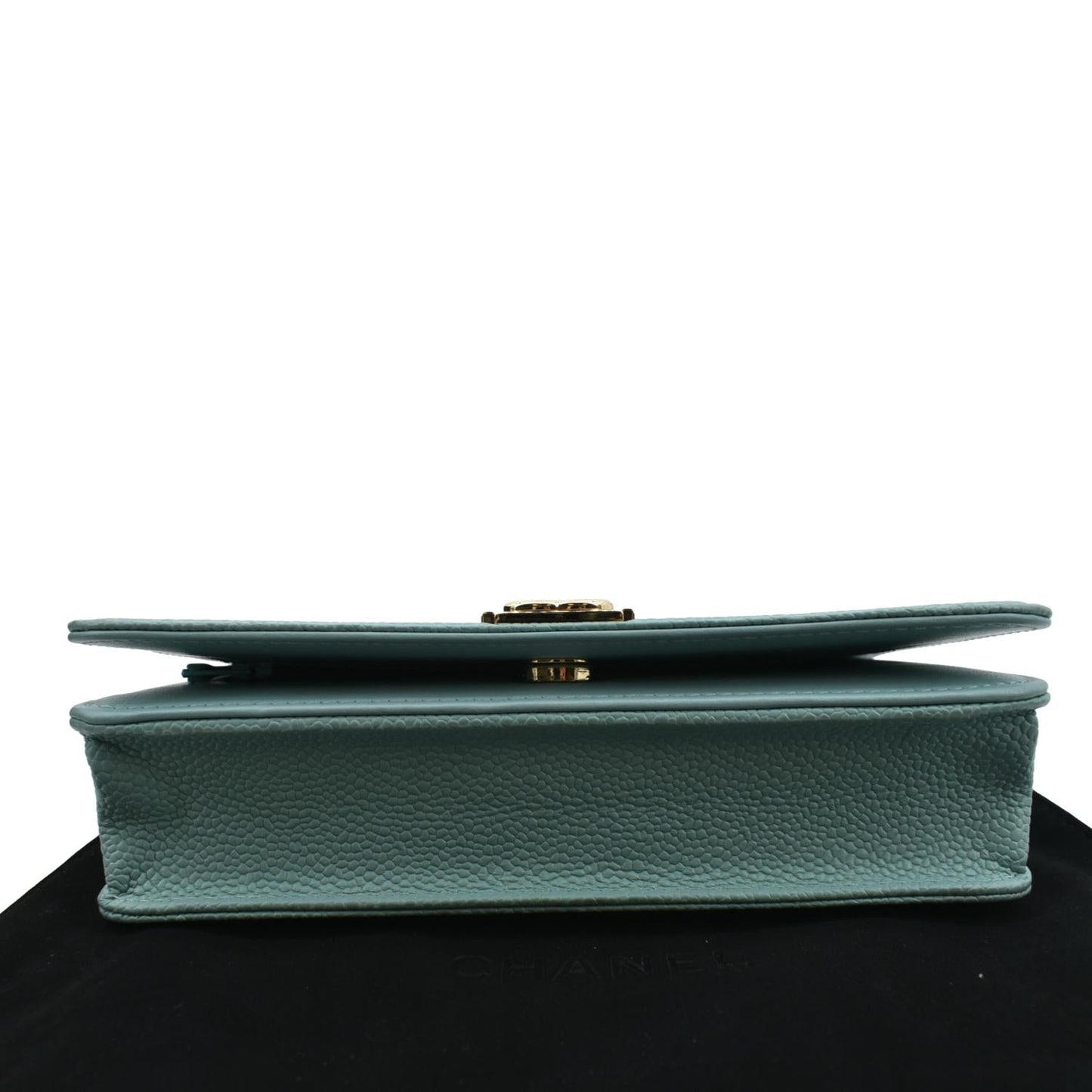 CHANEL Boy Woc Caviar Leather Wallet On Chain Clutch Bag Light Green