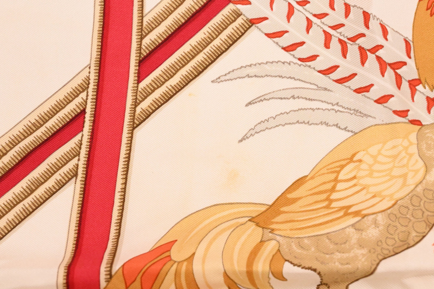 Hermes 'Caraibes' Carre 90 in Light Red Silk