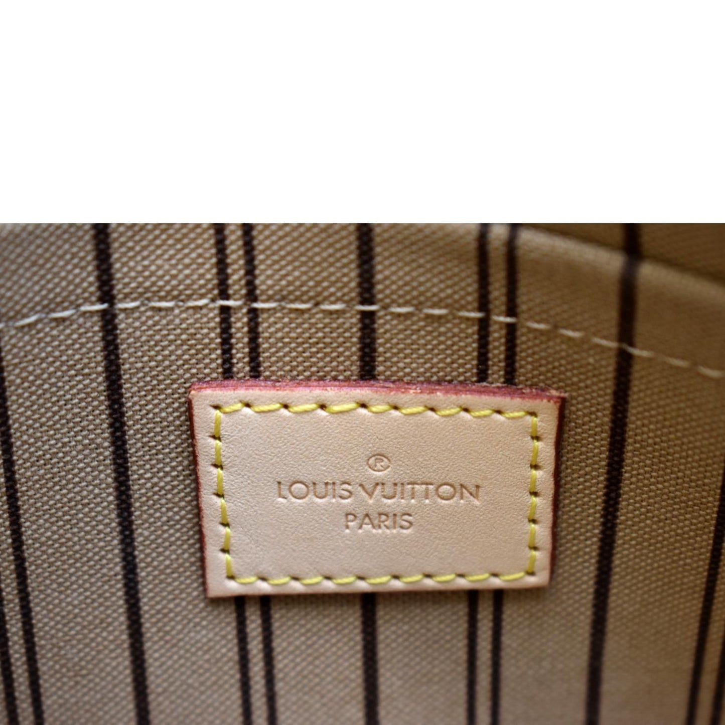 LOUIS VUITTON  Neverfull Monogram Canvas Pochette Wristlet Pouch Brown