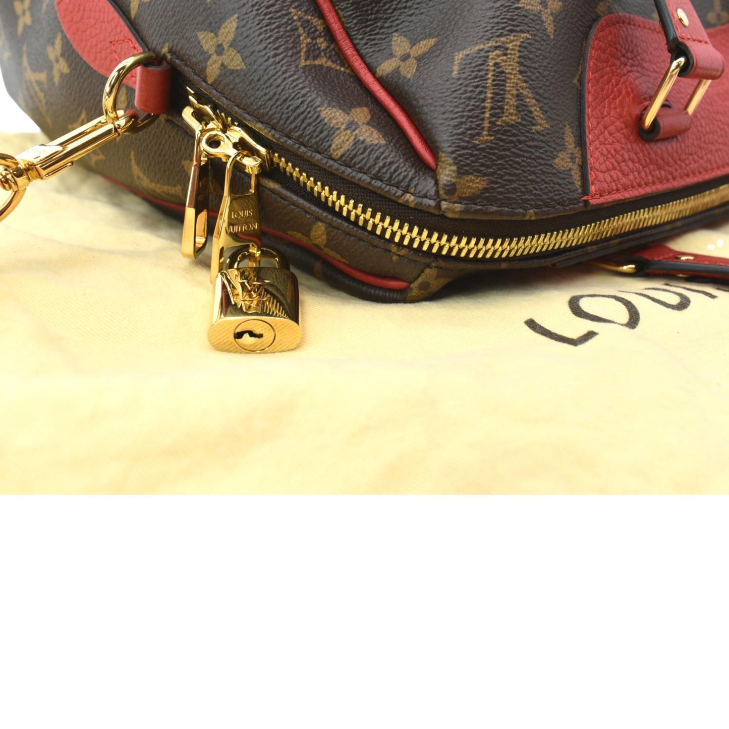 LOUIS VUITTON Retiro Monogram Canvas Shoulder Bag Red
