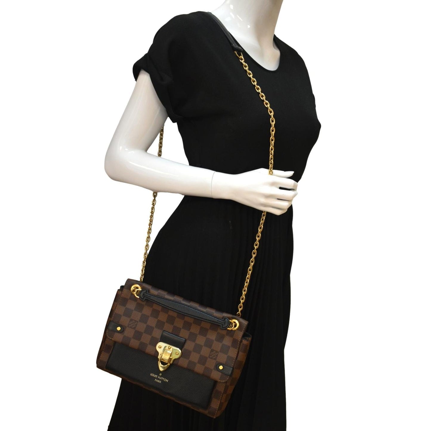 LOUIS VUITTON Vavin PM Damier Ebene Crossbody Bag Brown
