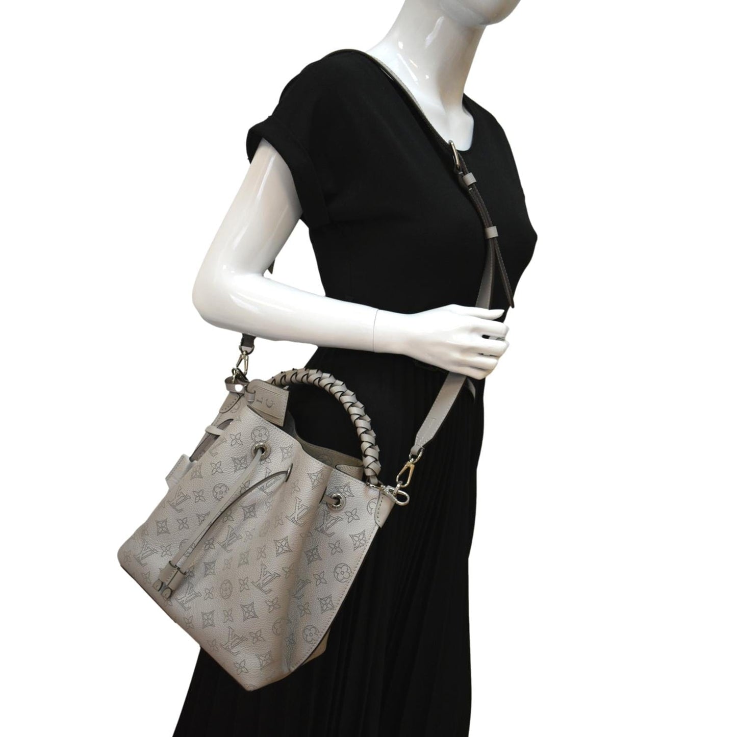 LOUIS VUITTON Muria Mahina Perforated Leather Crossbody Bag Vert